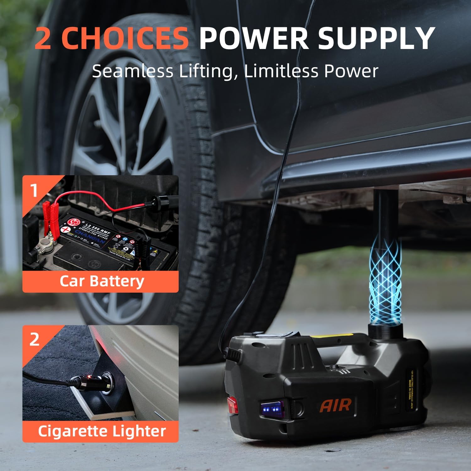 Detalle 2 de FEANISIFEI Electric Car Jack 5 Ton 12V Floor Jack