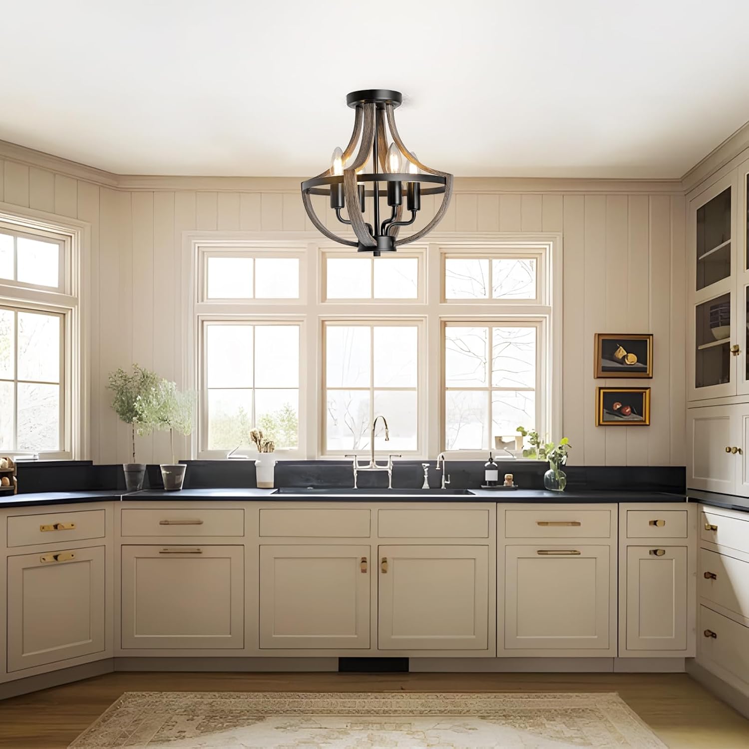 Detalle 1 de Farmhouse Chandelier, 4-Light