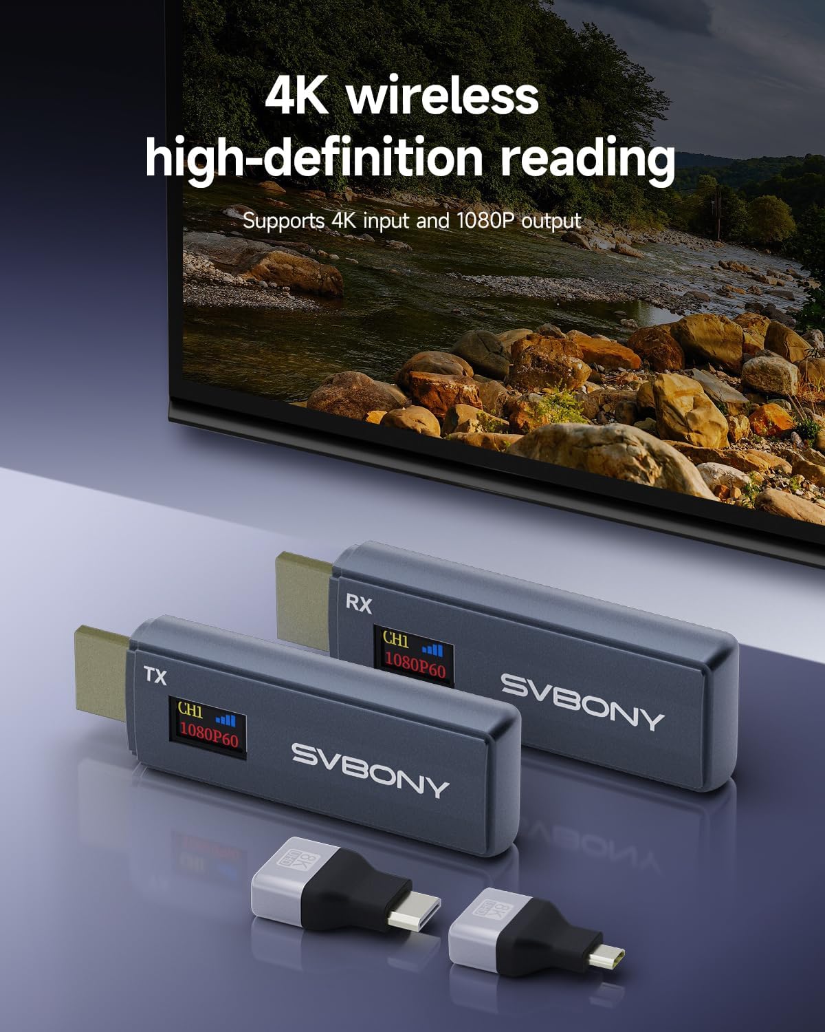 Detalle 2 de SVBONY Transair1 HDMI inalámbrico 80 m