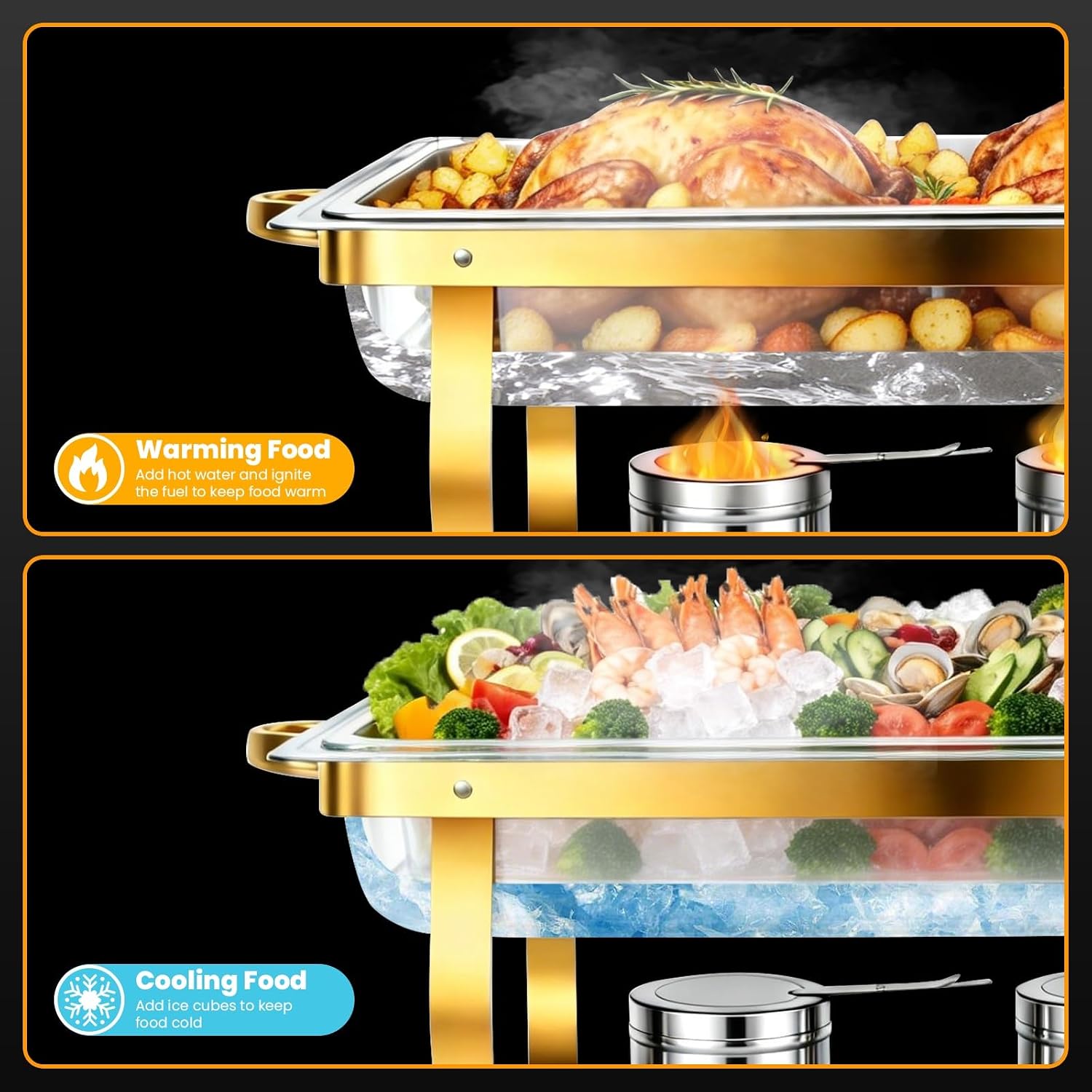 Detalle de POWERFUEL Chafing Dish Set, 11QT