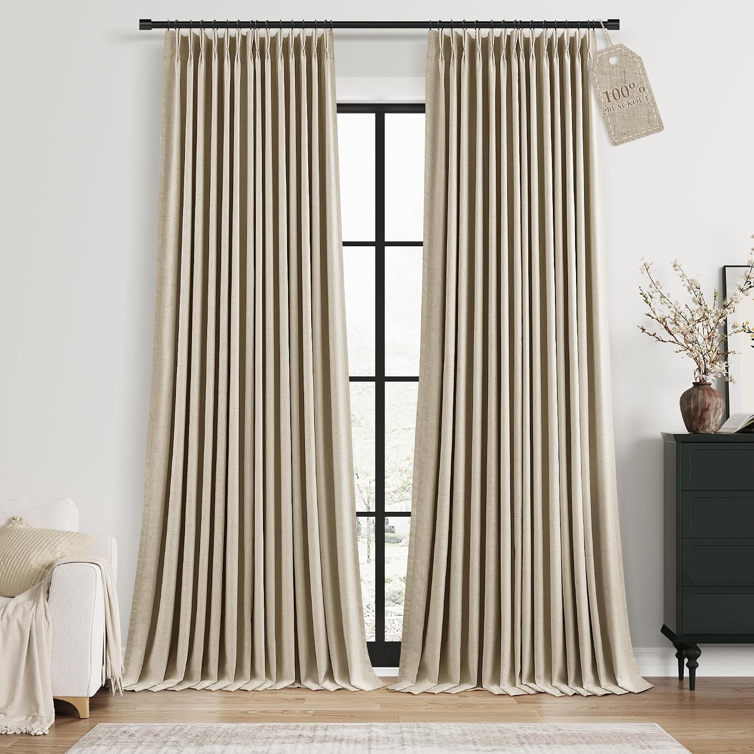 Detalle de Nanspring Blackout Curtains, 108 Inch