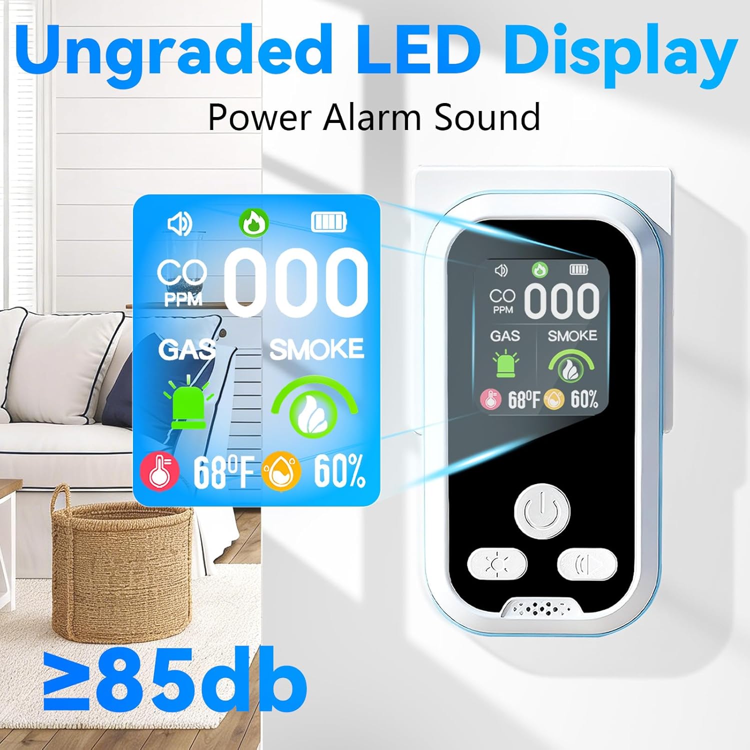 Thumbnail 3 de 6-in-1 Carbon Monoxide Detector 2000mAh 📟