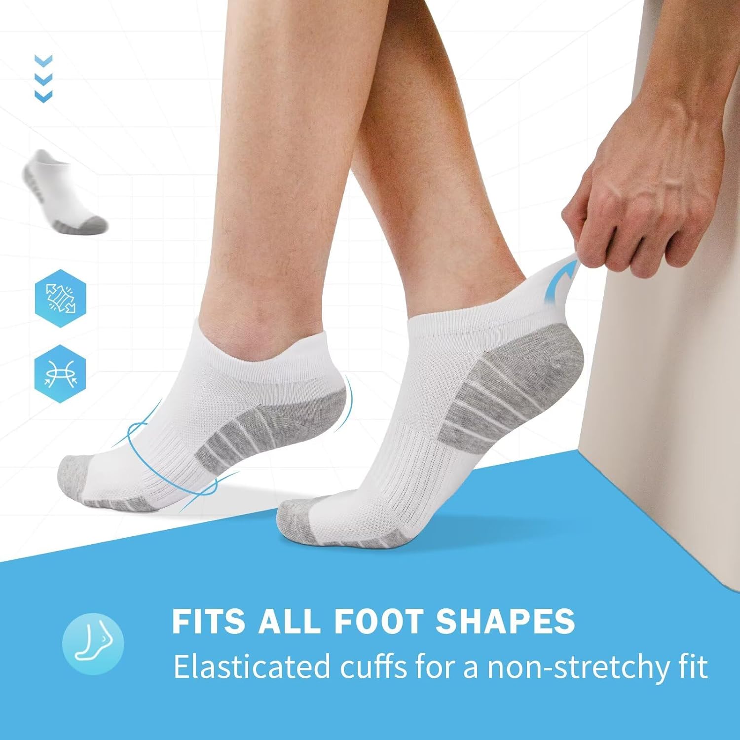 Thumbnail 5 de TUUHAW Trainer Socks 10 Pairs Cotton Ankle Socks