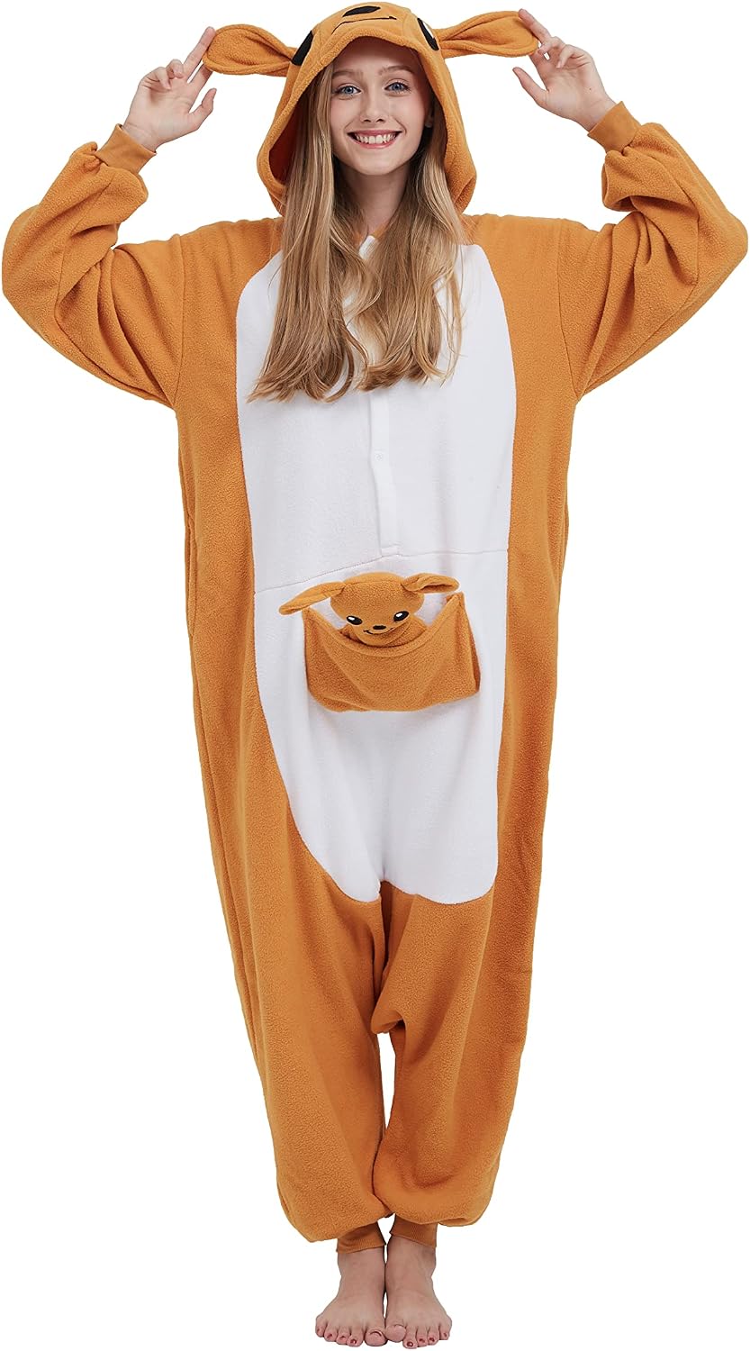 Detalle de SimZoo Adult Animal Onesie Pajamas, Polar Fleece with Hood and Pockets