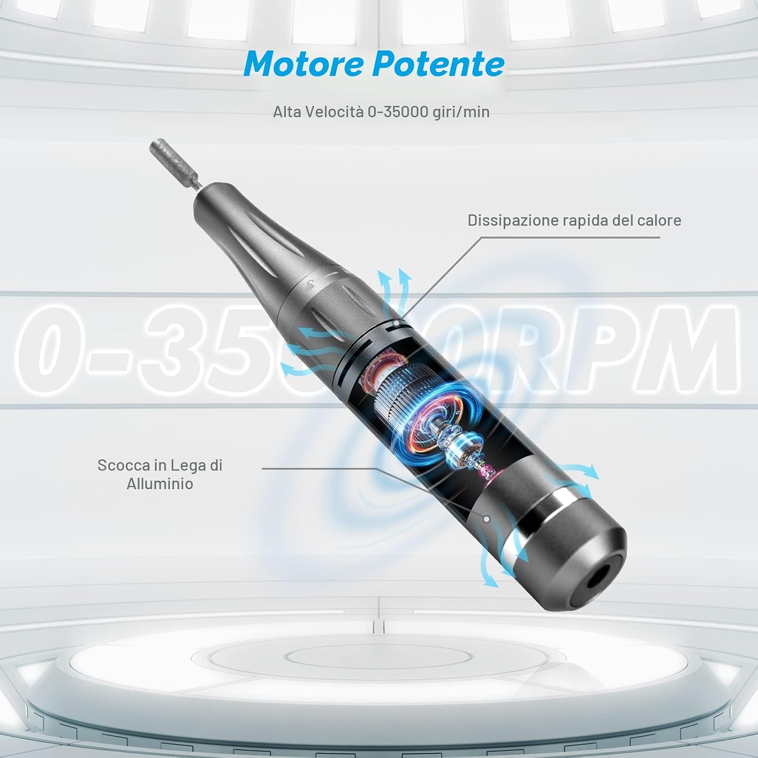 Thumbnail 2 de Fresa per Unghie Professionale 35000 RPM Portatile: Lima Elettrica Ricaricabile con Display LED per Saloni e D.I.Y.