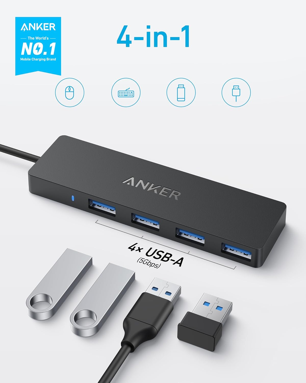 Thumbnail 1 de Anker Hub USB C: 4 Puertos 5 Gbps Ultradelgado 🌟