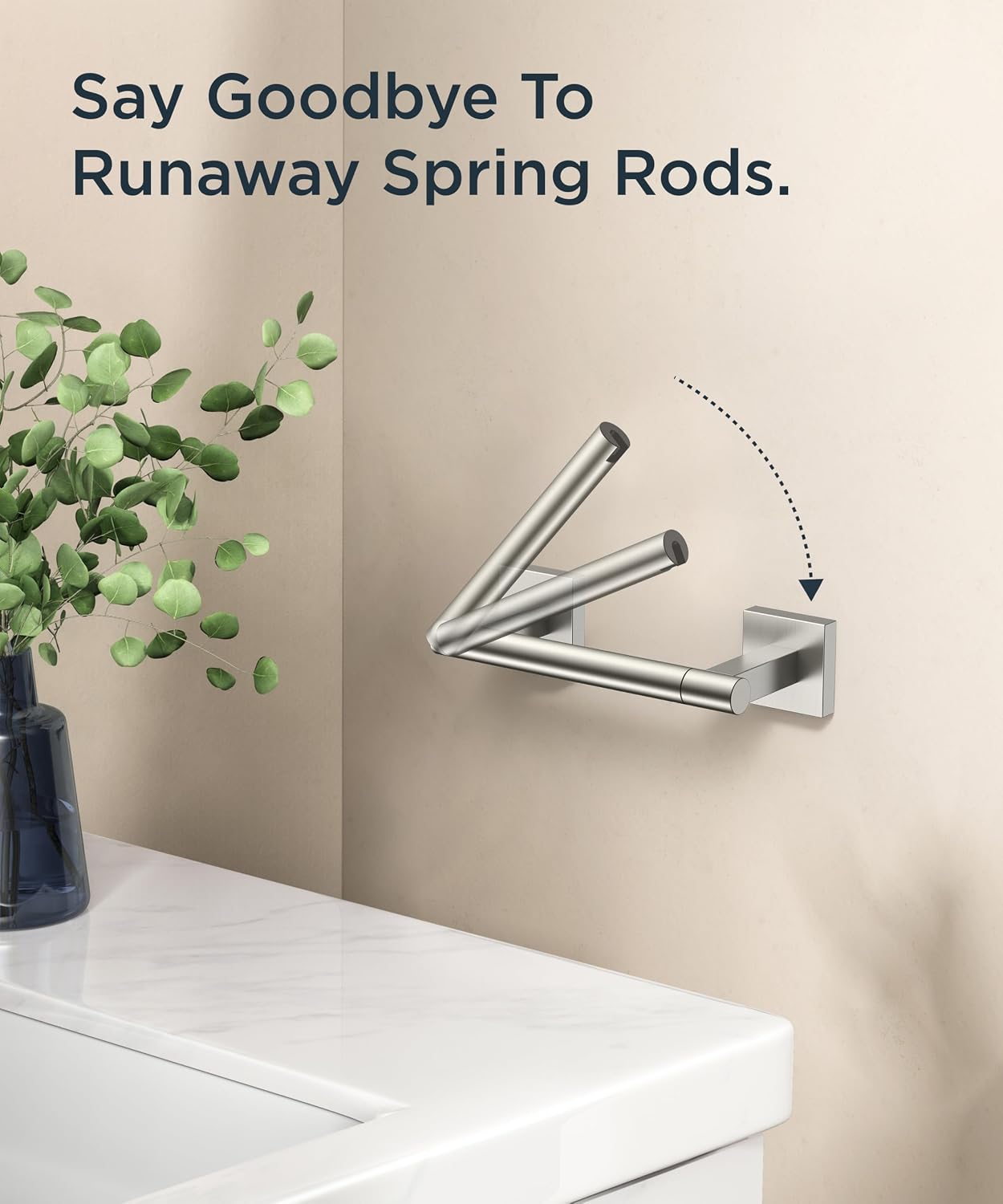 Detalle de FORIOUS FF01124 Wall-Mount Toilet Paper Holder, Brushed Nickel SUS304 Steel