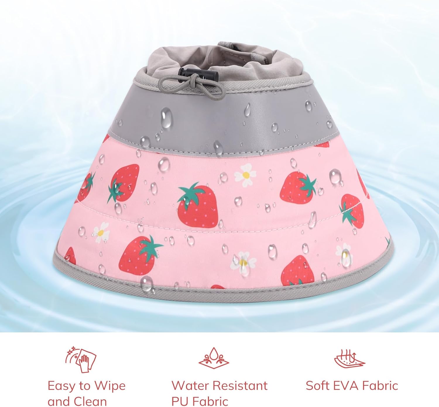 Detalle de Supet Adjustable Elizabethan Cat Cone Collar (Pink, M) for Post-Surgery Licking Prevention