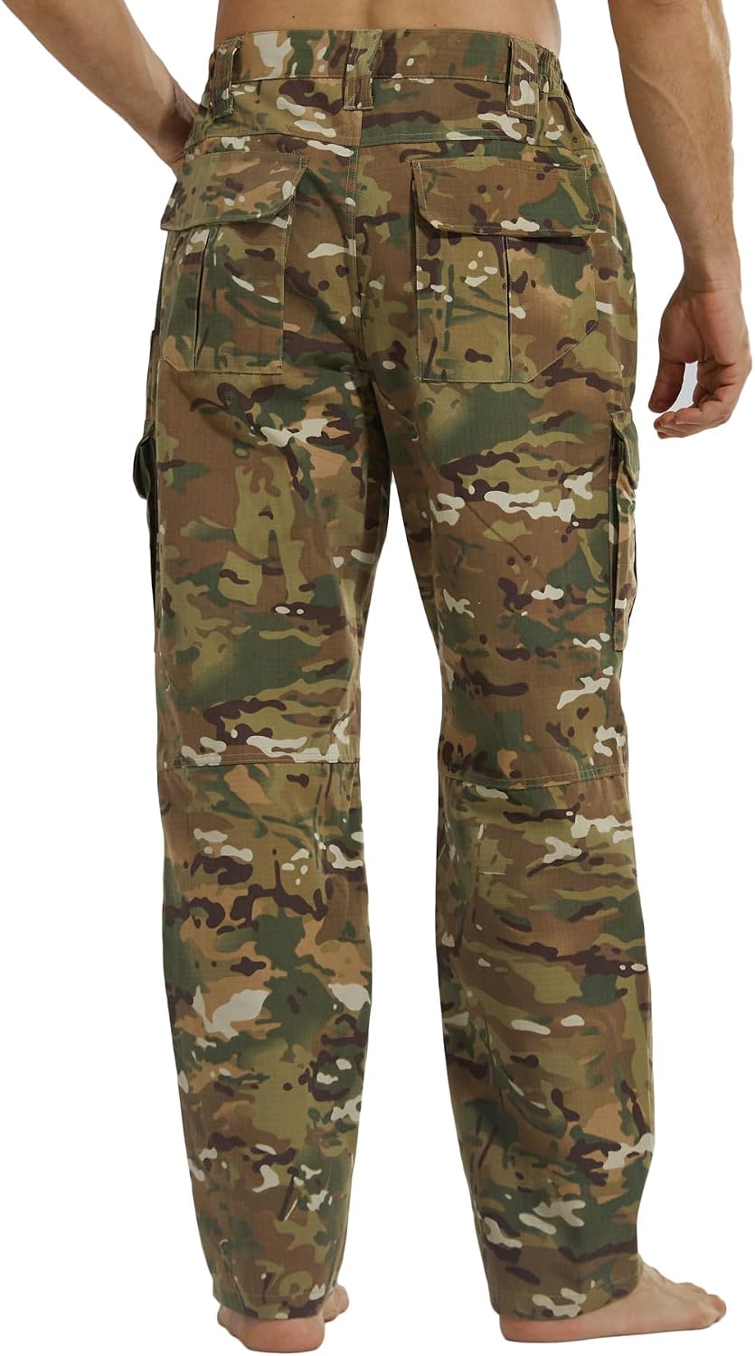 Detalle 2 de LANBAOSI Mens Tactical Ripstop Trousers with Knee Pad Pockets – Practical Cargo Pants for Outdoors