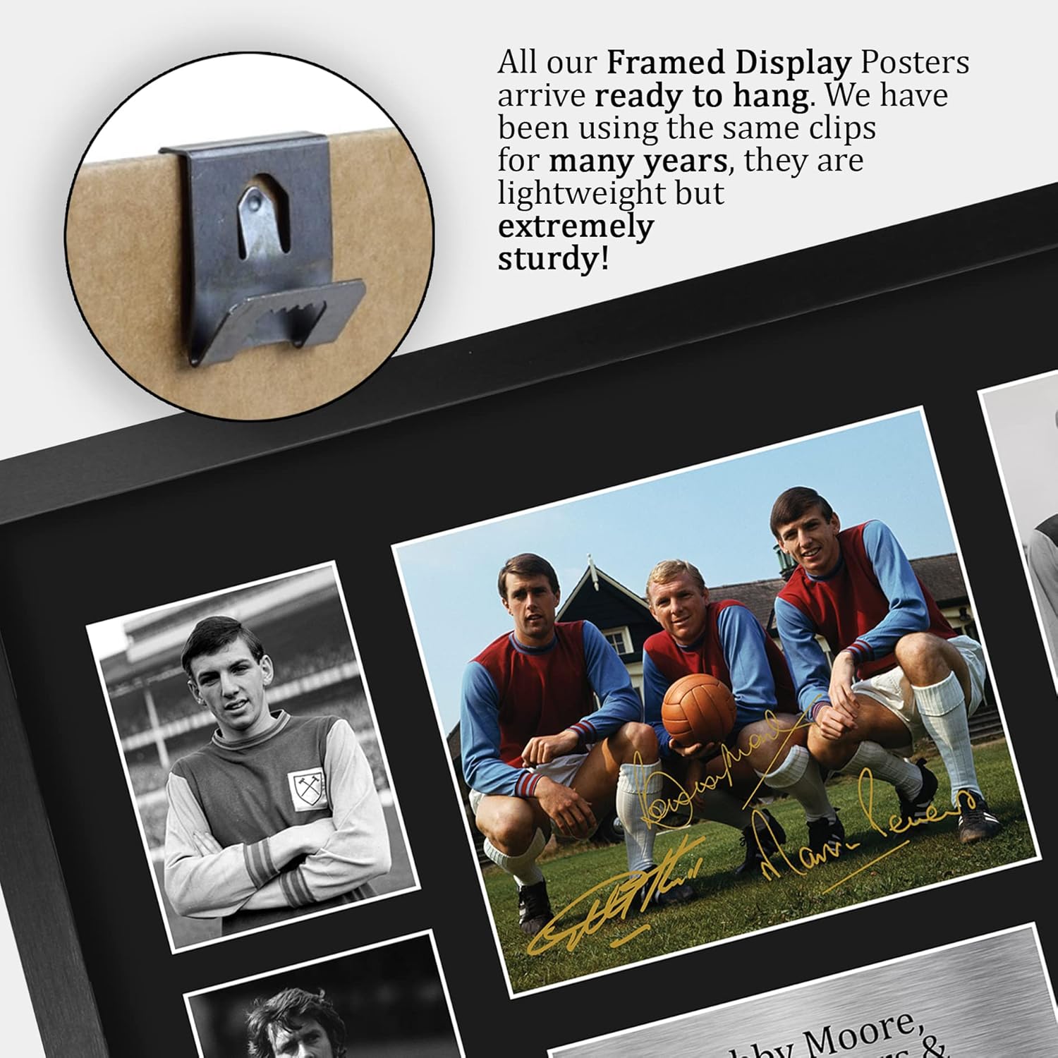 Thumbnail 4 de HWC Trading FR A3 Bobby Moore, Martin Peters & Geoff Hurst framed autograph picture (West Ham United) for football fans