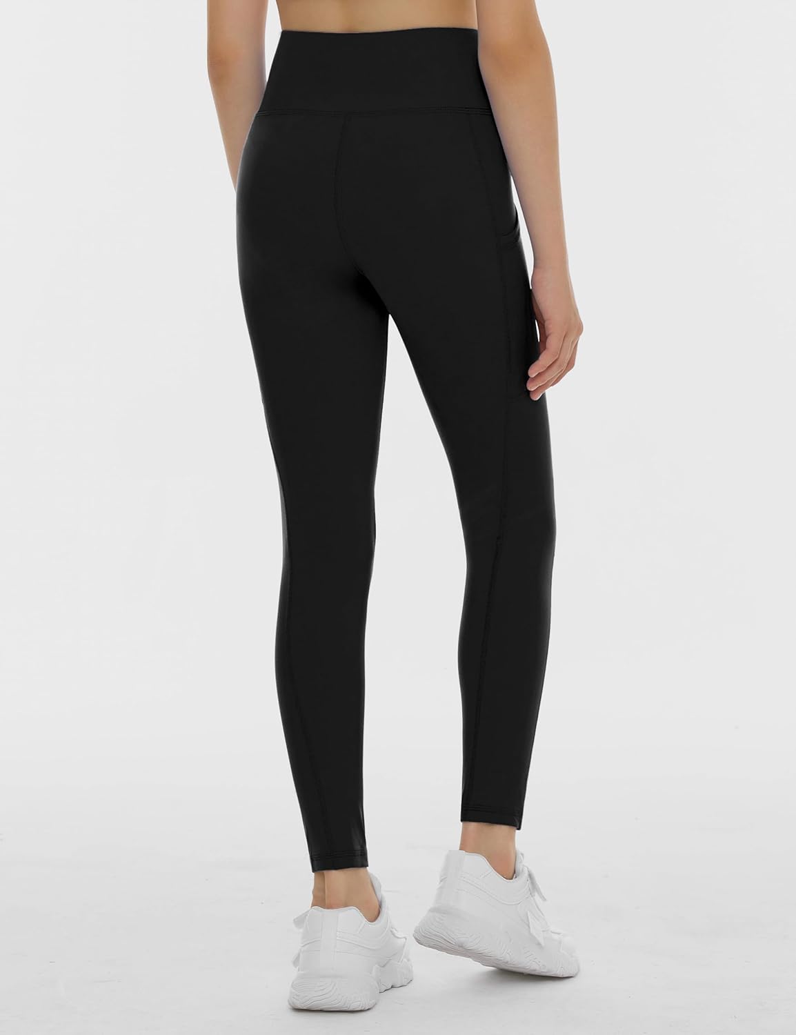 Detalle de THE GYM PEOPLE Girls’ High-Waisted Training Leggings with Stretch Fabric and Pockets