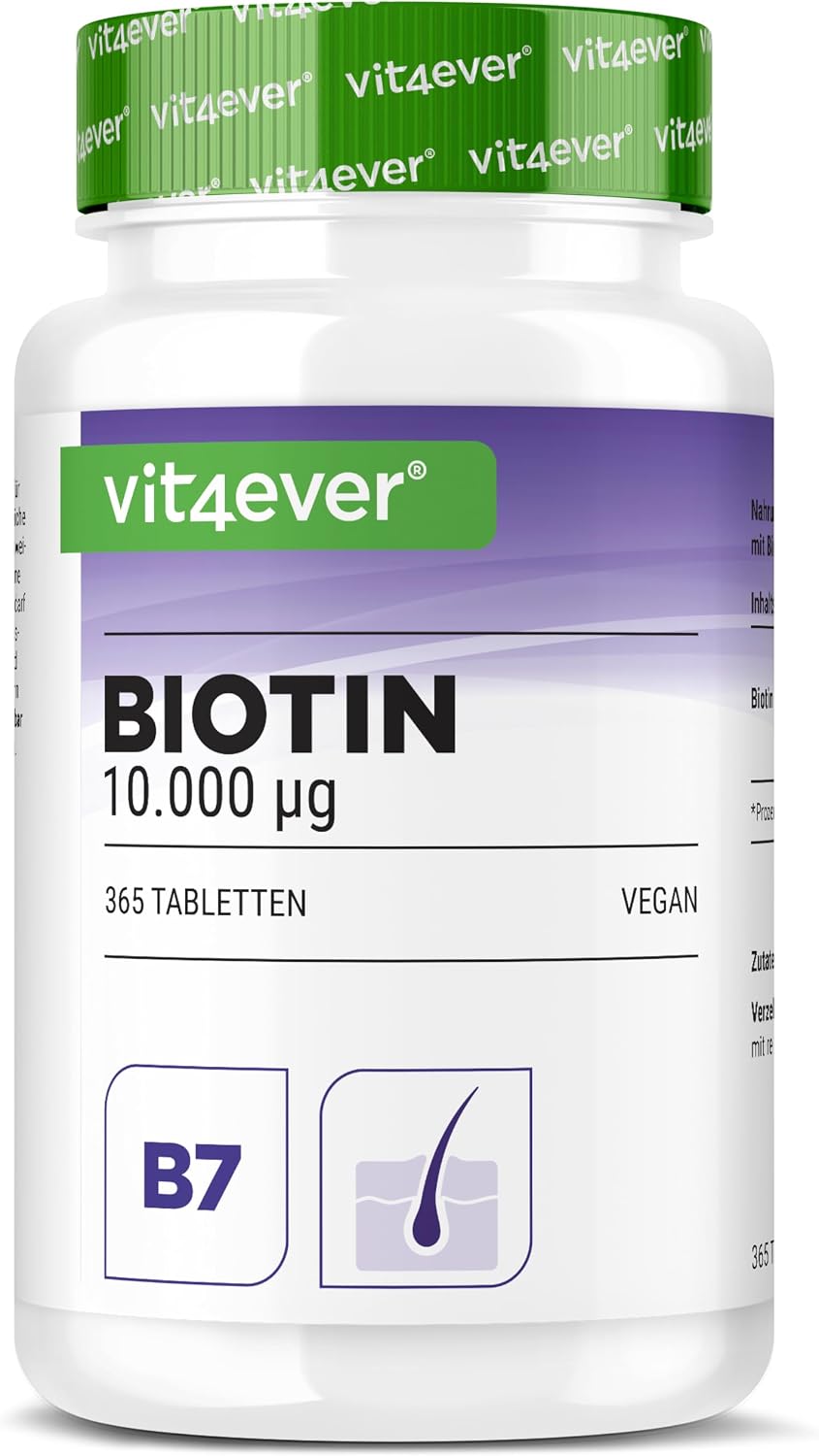 Detalle de Biotina 10.000 mcg 365 comprimidos