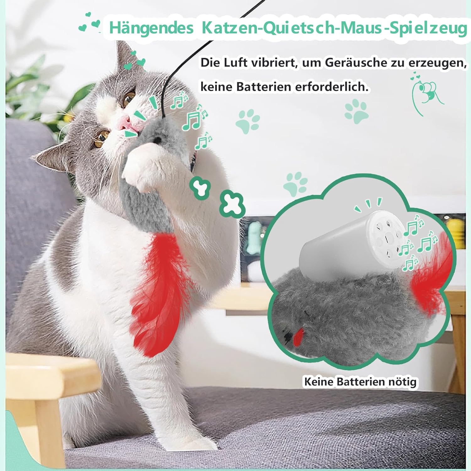 Detalle 2 de FYNIGO Katzenspielzeug 2er Pack