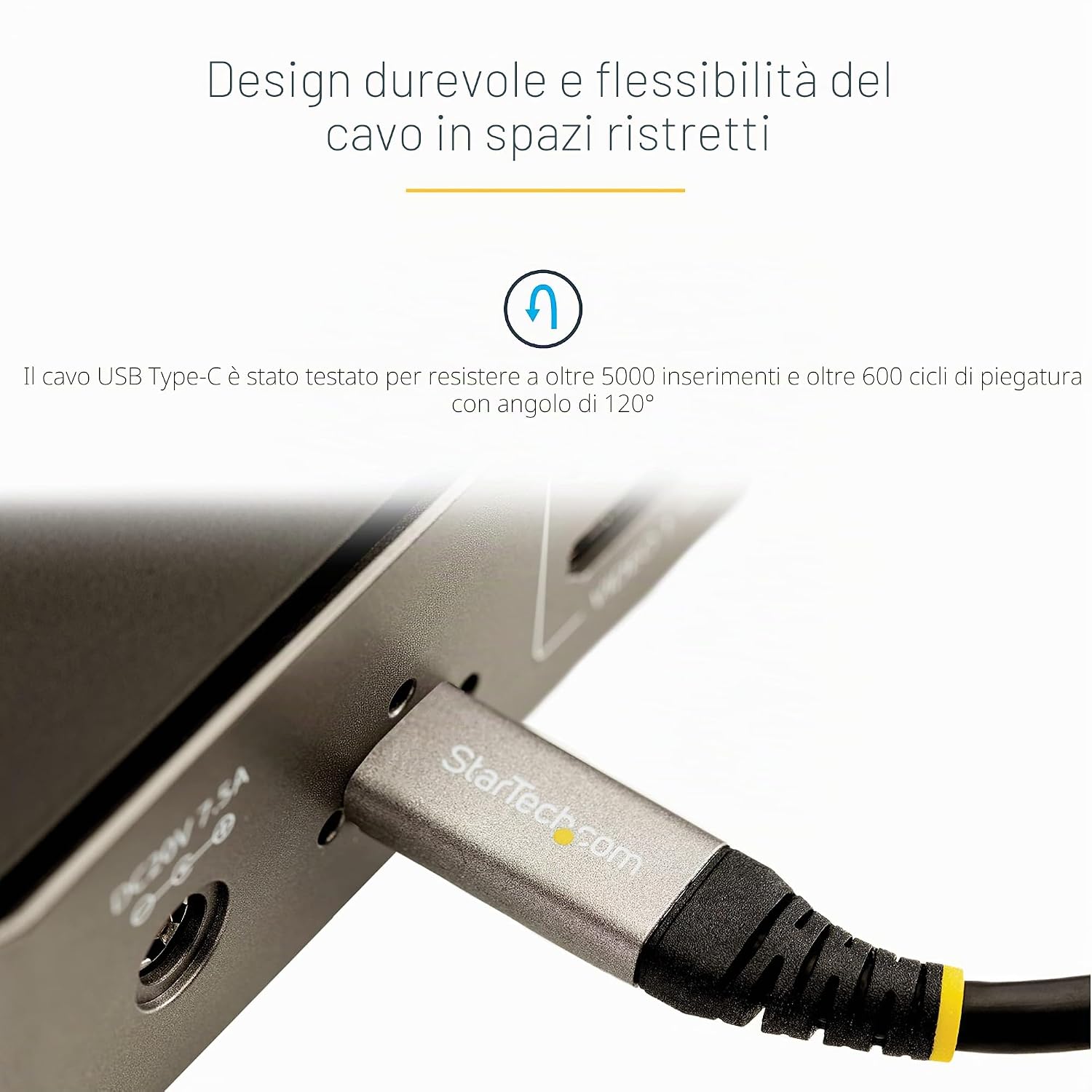 Detalle de StarTech.com Cavo USB-C da 2m: USB-C a USB-C 5Gbps, Power Delivery 100W, DP Alt Mode