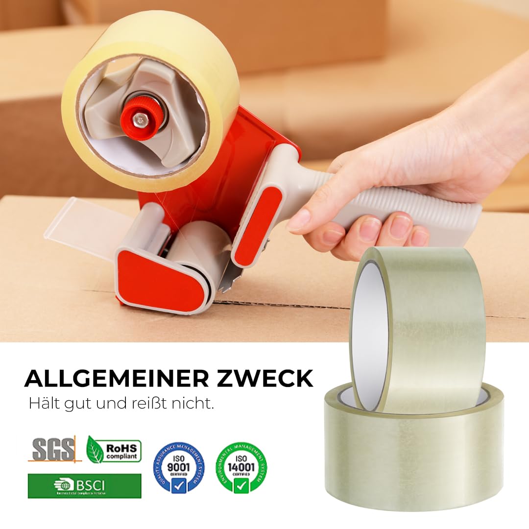 Thumbnail 5 de Stick Well 6er-Pack Verpackungs-Klebeband 48 mm x 66 m (transparent, geräuscharm, stark klebend)