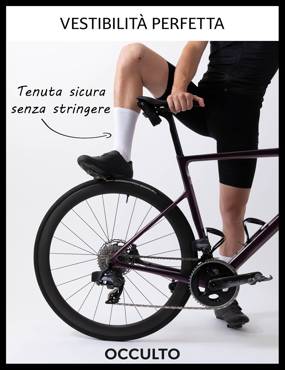 Detalle 2 de Occulto Calze Ciclismo Donna & Uomo Eddy, pacco da 2