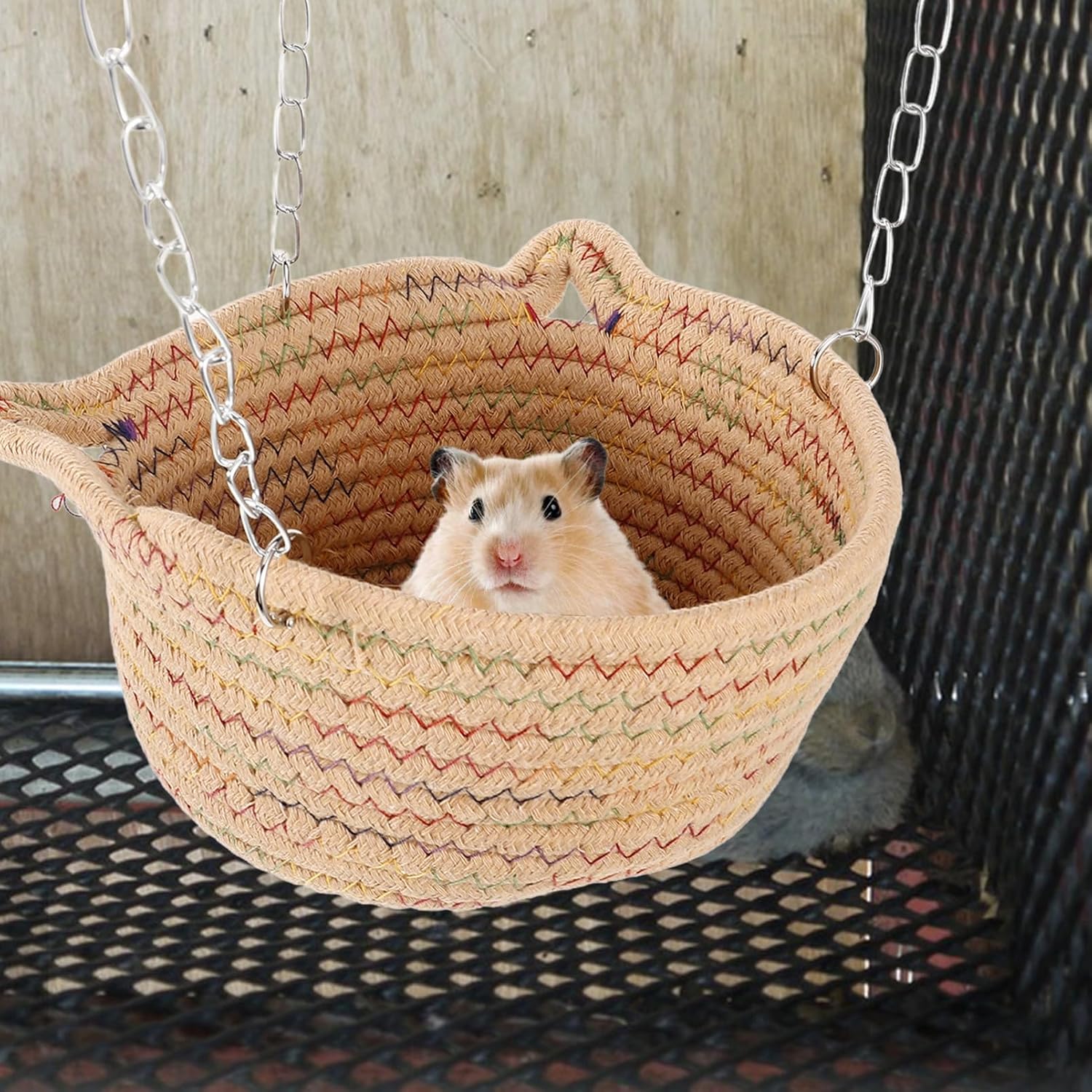 Detalle 2 de Milisten Small Animal Hammock for Cage – Breathable Chew-Proof Swing Bed