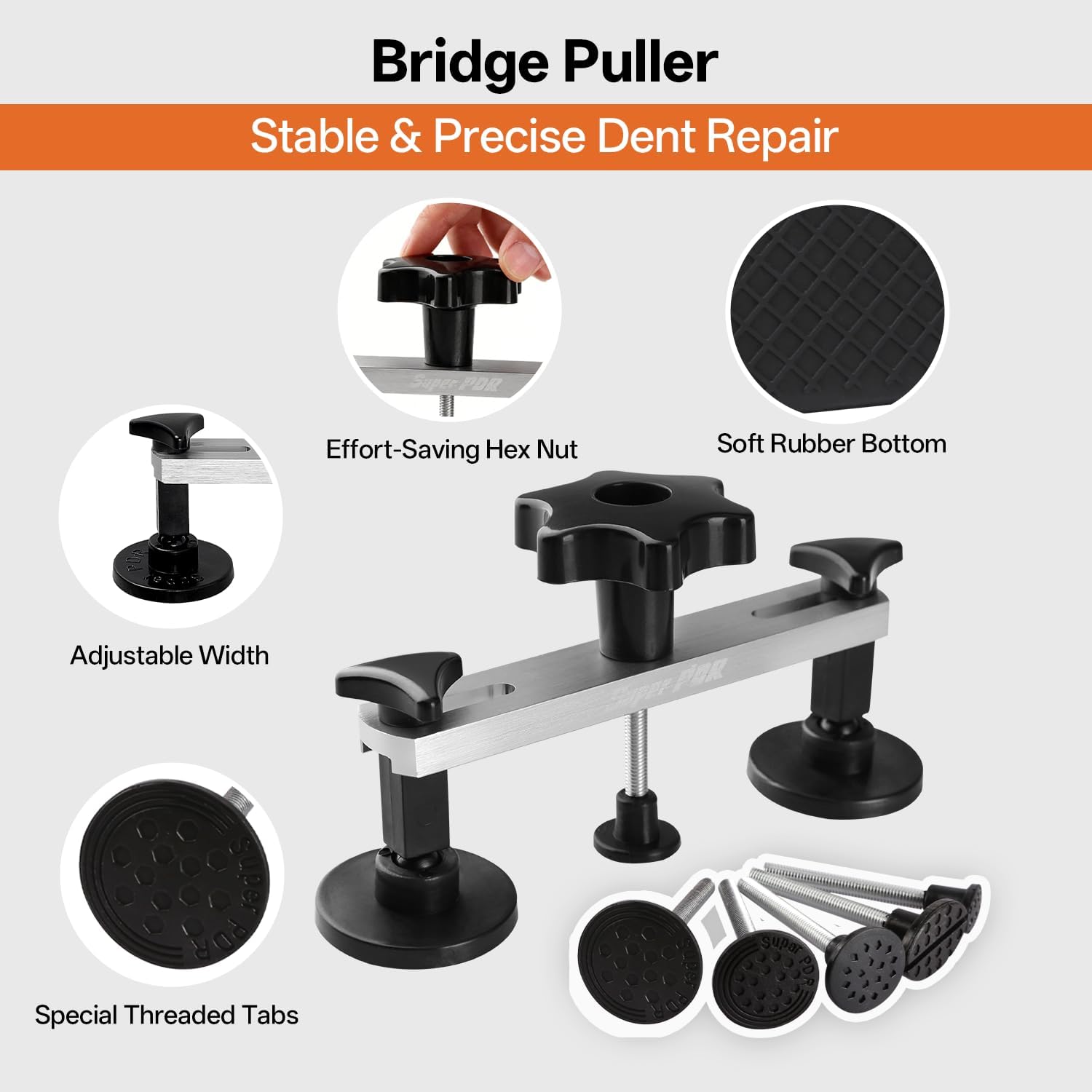 Detalle de AUTOPDR Paintless Dent Repair Kit for Car — PDR Dent Removal Tools with Dent Lifter & Pro Dent Puller Tabs
