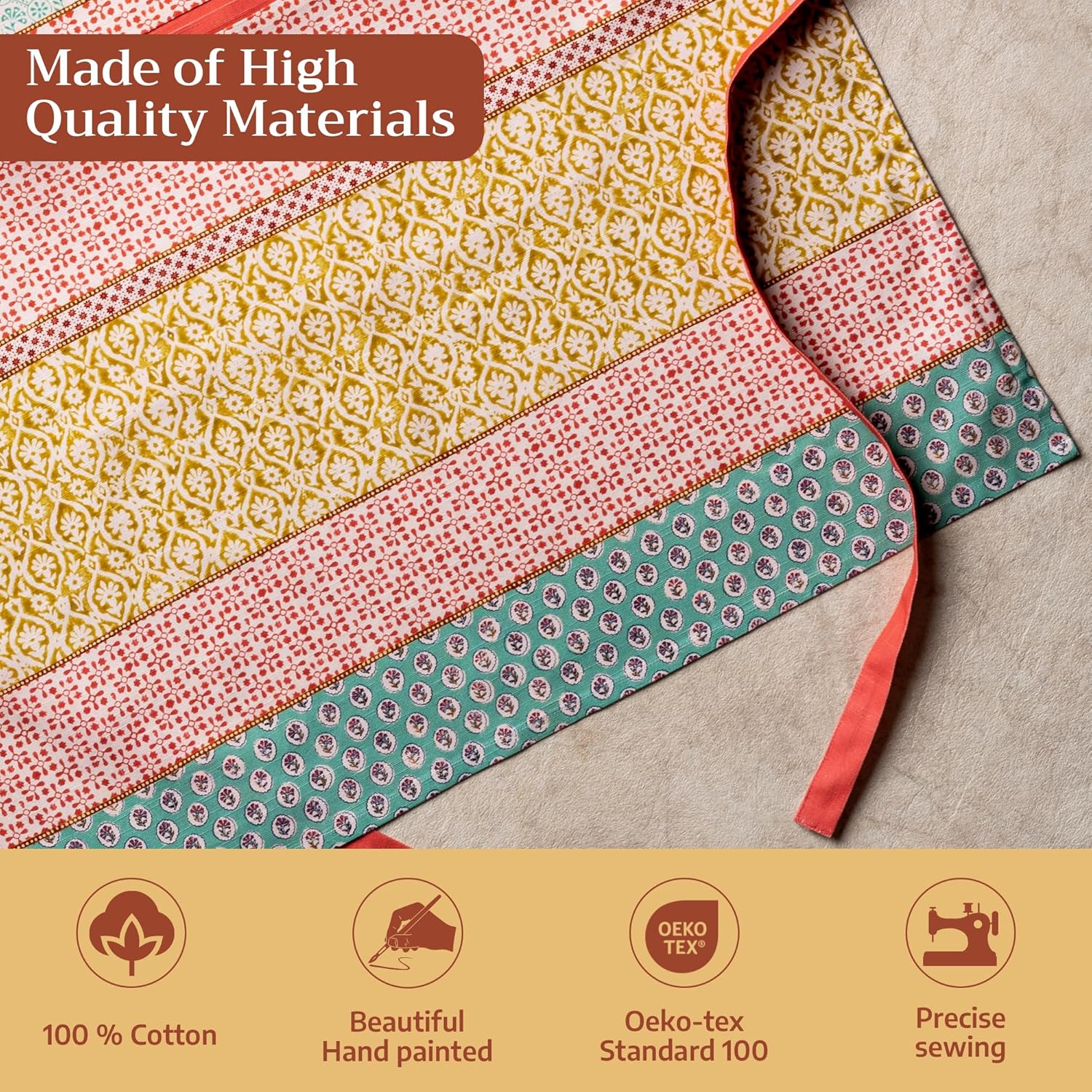 Thumbnail 2 de Maison d' Hermine 100% Cotton French Apron with Pockets for Women (Long Waist Ties & Adjustable Neck Strap)
