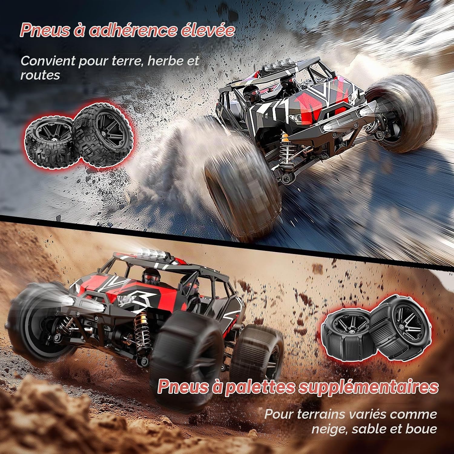 Detalle 1 de Womaqu RC Desert Truck 4x4 met borstelloze motor en zandbanden