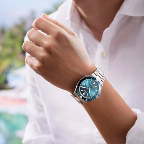 Detalle de Citizen NJ0231-56L Herren Automatikuhr – Blaues Zifferblatt, Saphirglas, Edelstahlband, 40 mm