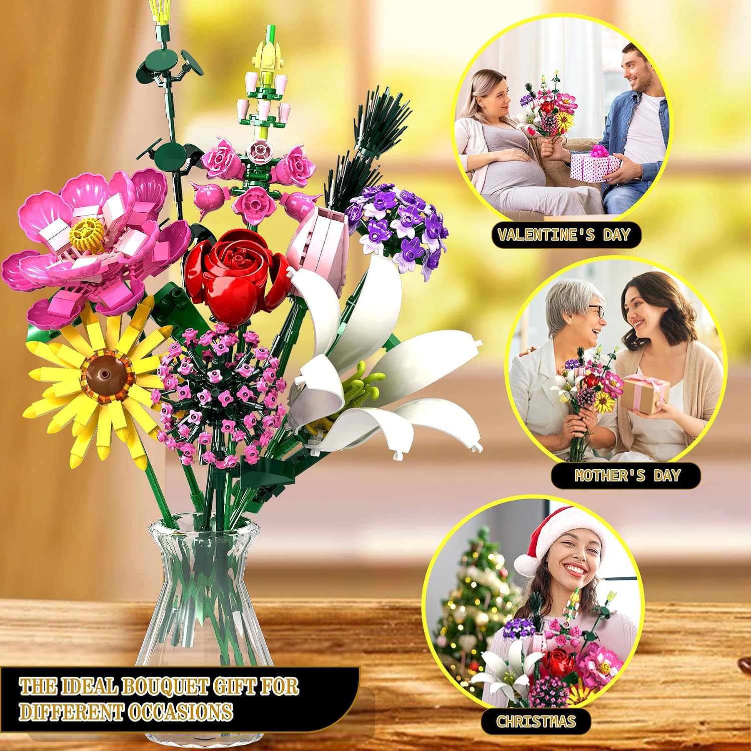 Thumbnail 6 de Rongmeiz Flower Clusters 721 Teile Bouquet-Set
