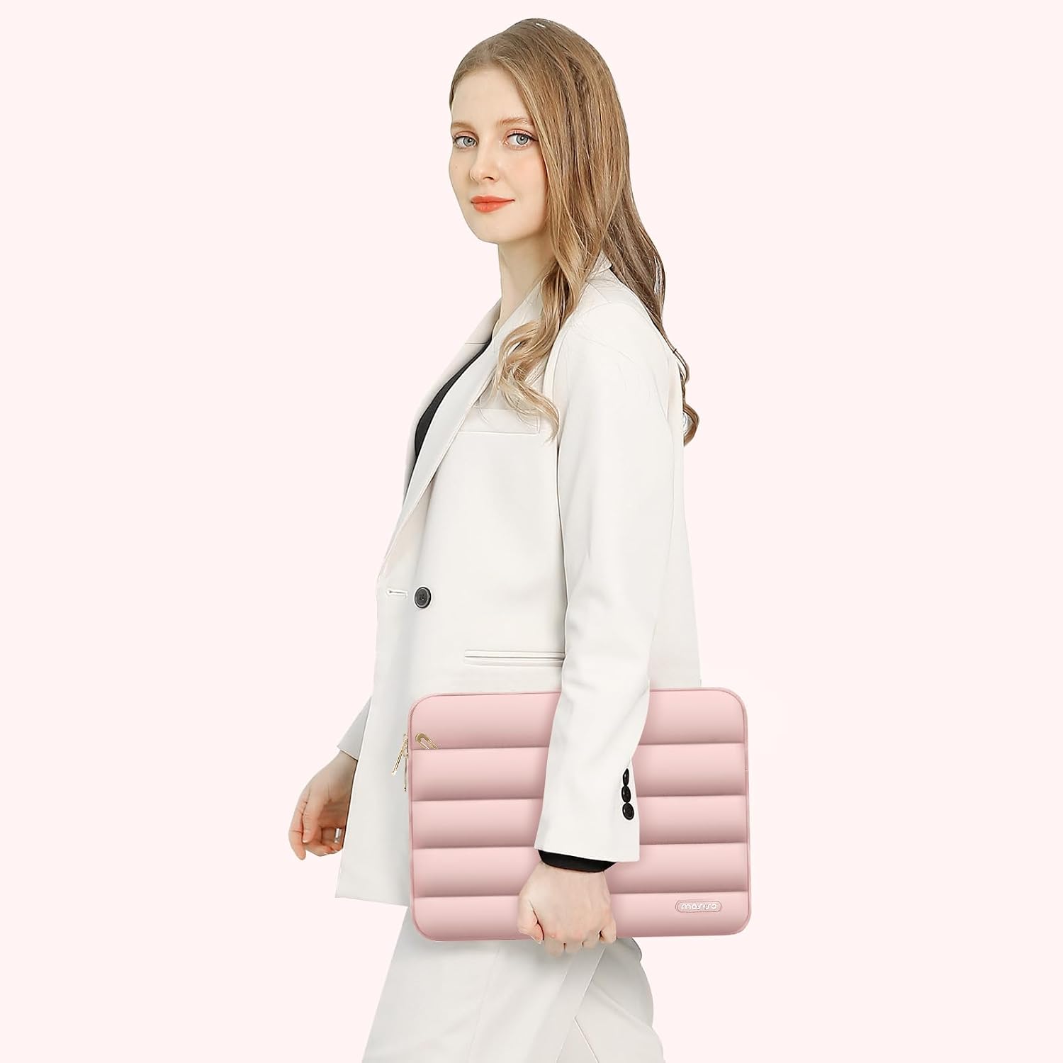 Detalle de MOSISO Laptop Hülle Tasche 15–15,6 bis 16 Zoll (rosa) inkl. Klein-Etui