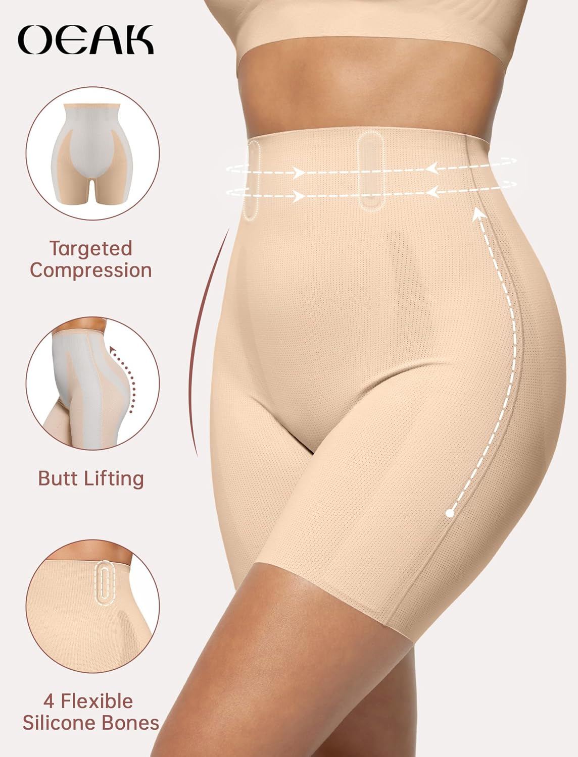 Thumbnail 2 de OEAK Tummy Control Shapewear for Women – Seamless High Waisted Body Shaper