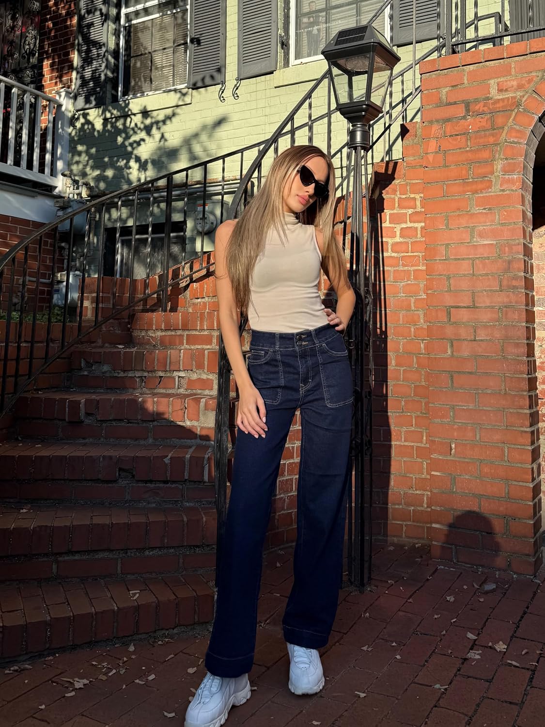 Thumbnail 5 de Sidefeel Wide Leg High Waisted Jeans
