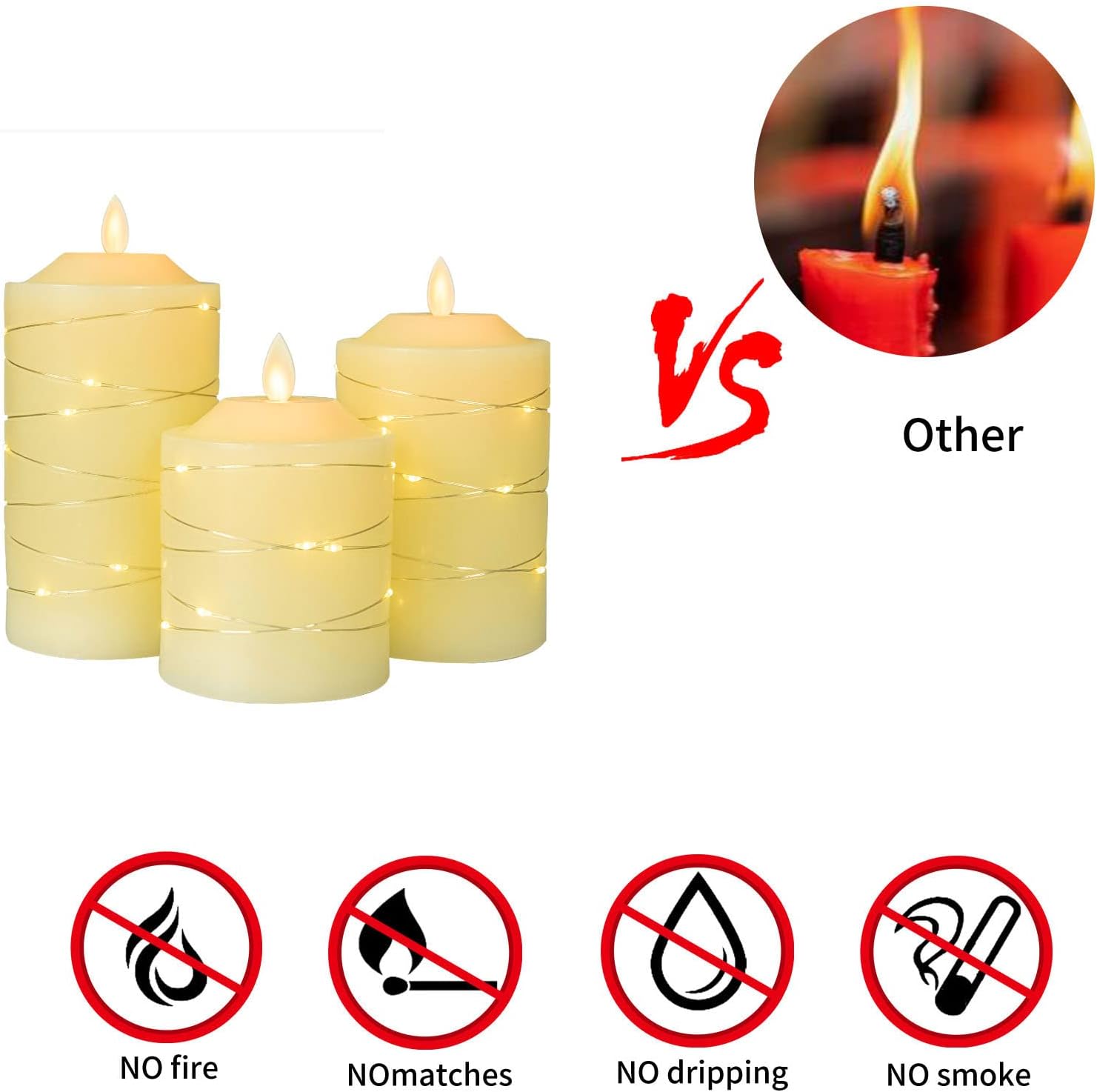 Thumbnail 5 de Nancia flameless LED candles 3 pack