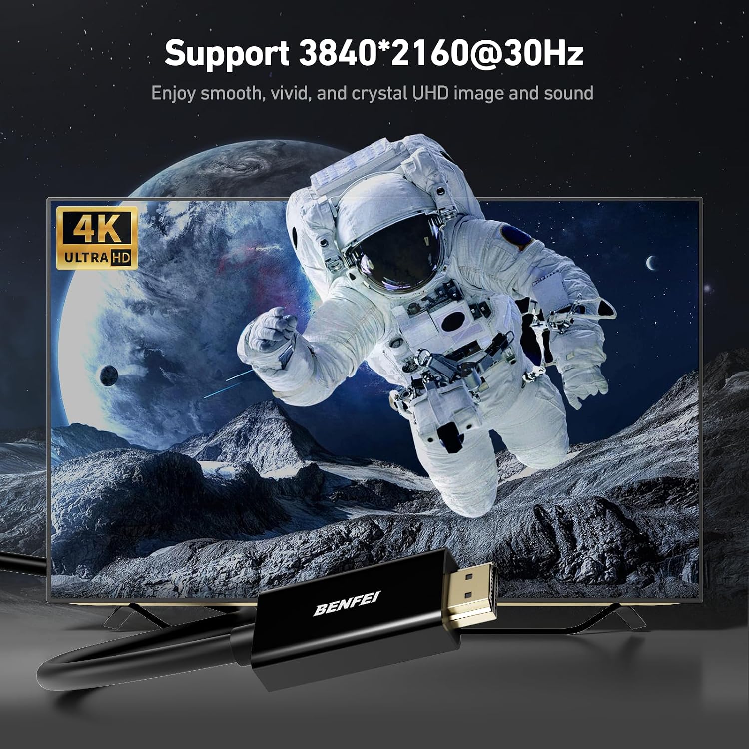 Detalle 2 de BENFEI 4K DisplayPort to HDMI 6ft cable 🔌