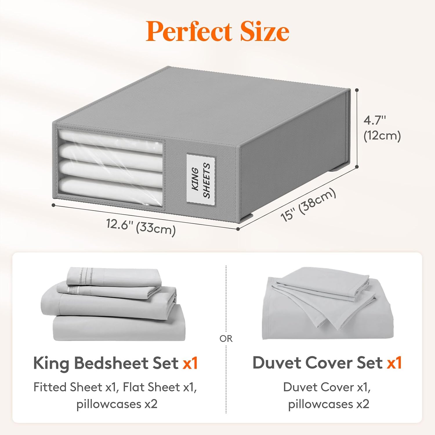 Detalle de Lifewit LH24143.02FG.V1.M01 Bed Sheet Storage Boxes, Set of 6, Clear Window