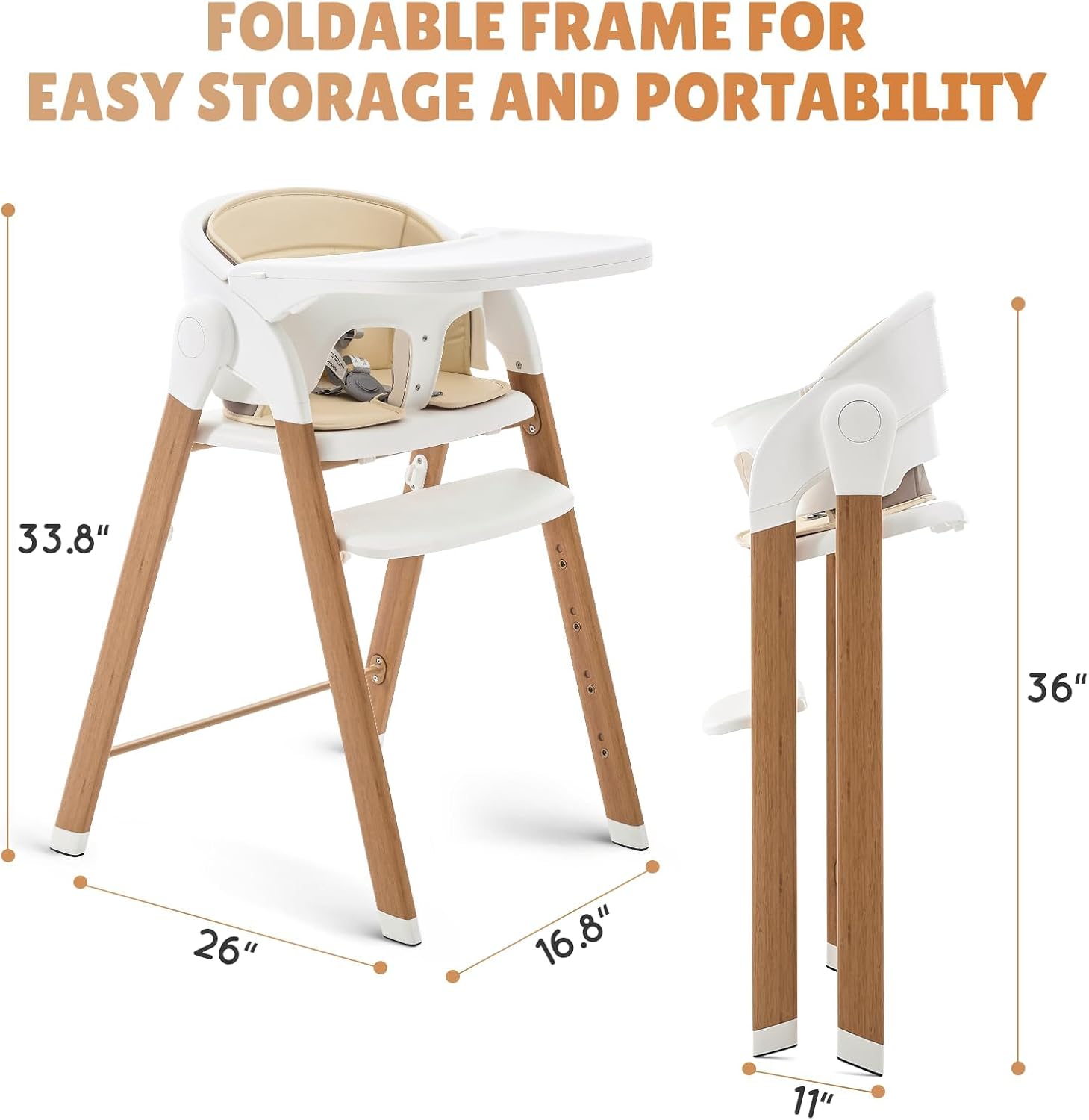 Thumbnail 6 de Ihoming 5-in-1 Convertible High Chair with Removable Tray and Foldable Frame