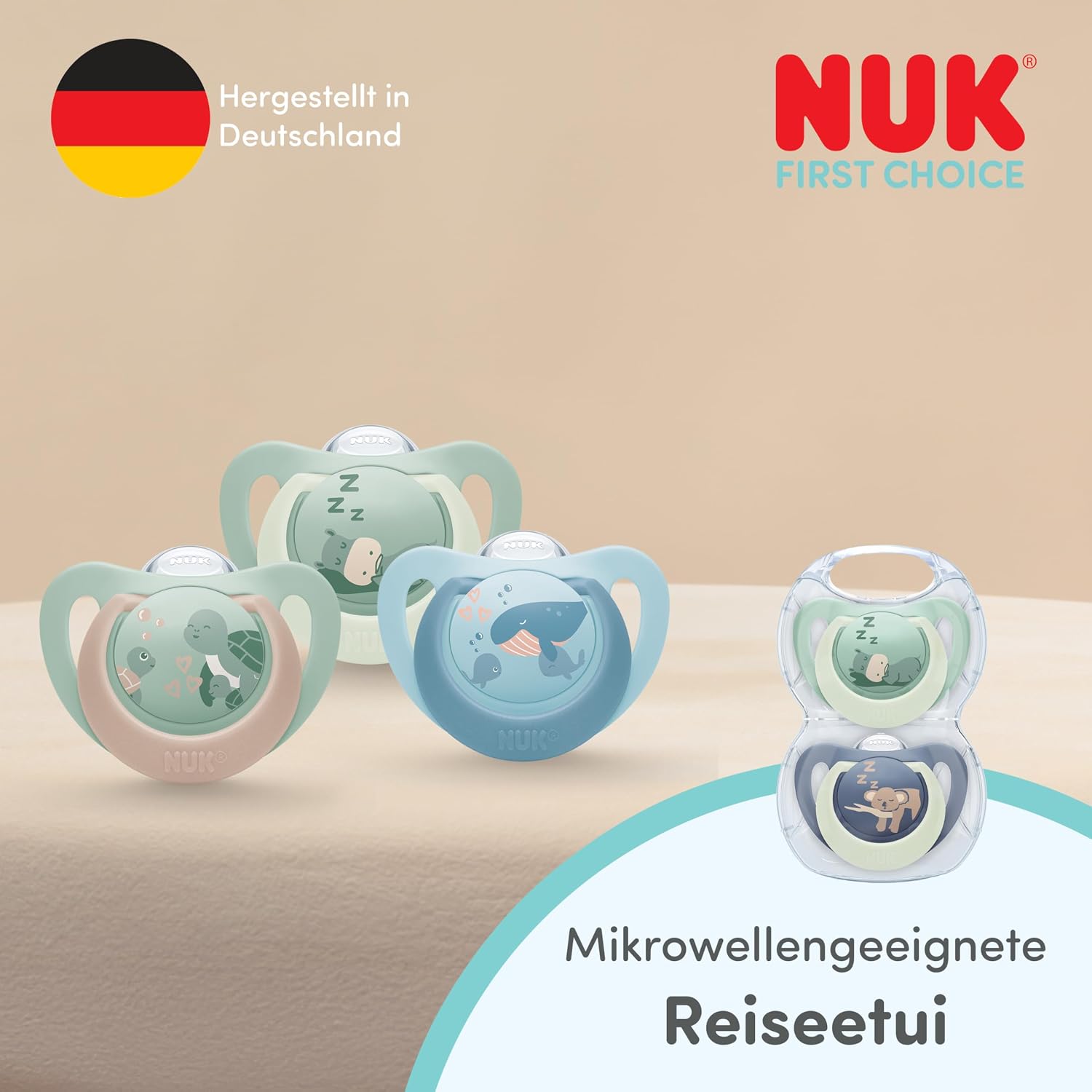 Detalle 2 de NUK First Choice Orthodontic Baby Dummies, 0–6 Months, Pack of 2