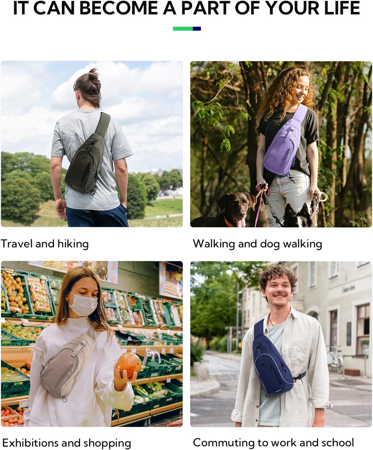 Thumbnail 2 de Waterfly Crossbody Sling Shoulder Bag (Small Chest Bag) – Lightweight daypack for walking, hiking and everyday carry