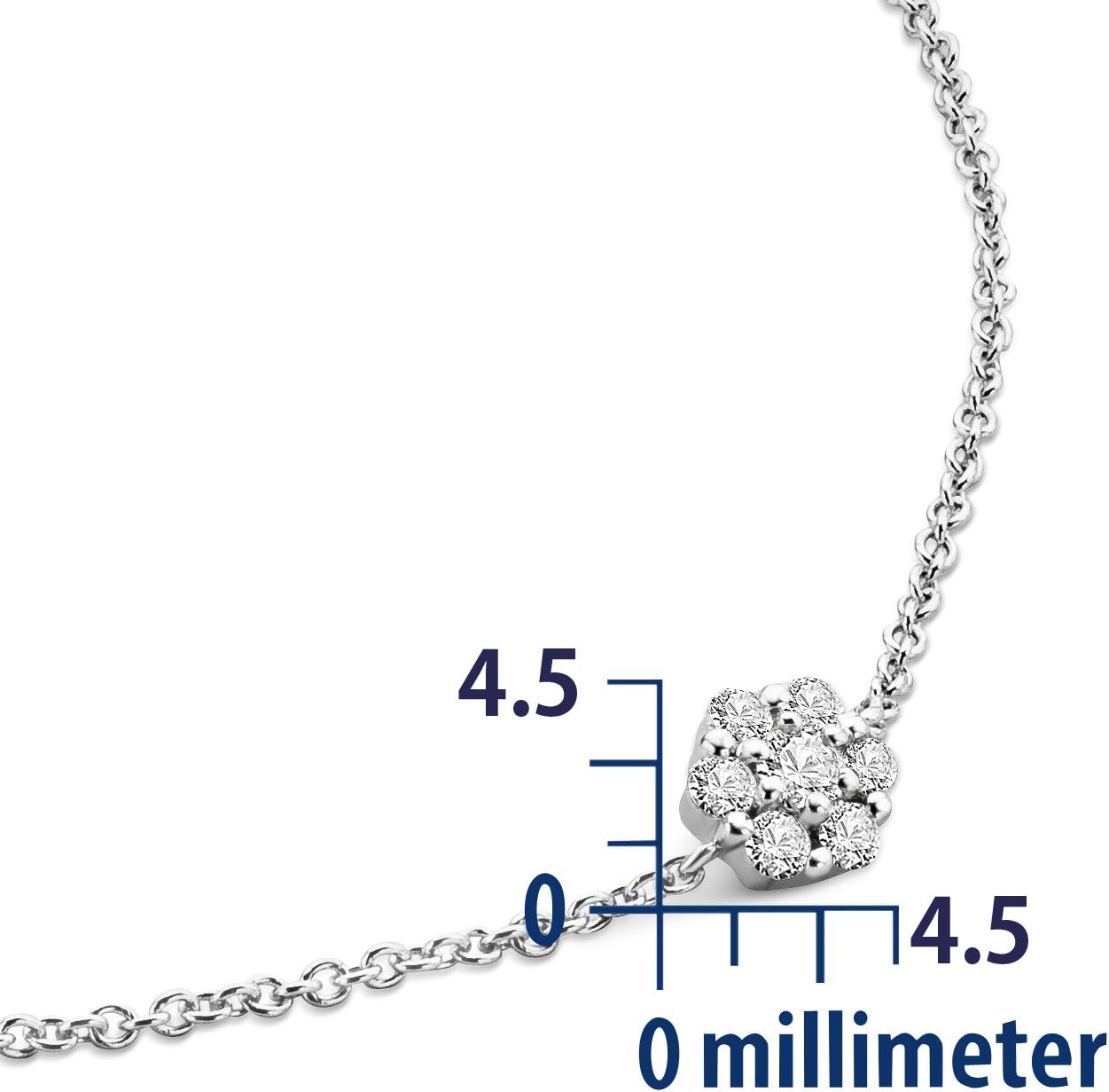 Thumbnail 2 de MIORE Bracelet Femmes Chaîne avec Diamants en Or Blanc 9K – Longueur 18 cm, Diamants 0,10 ct