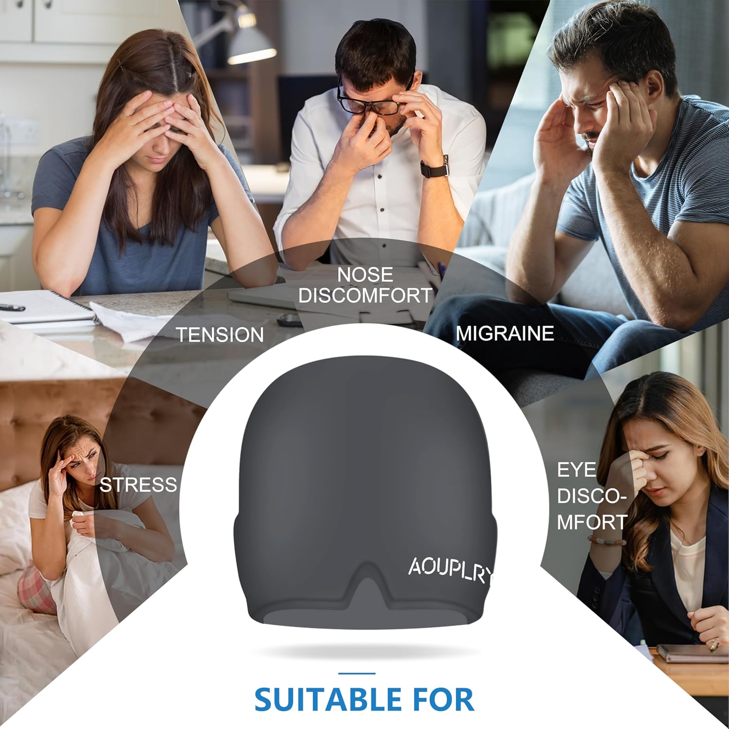 Thumbnail 1 de Migraine Cap: 360° Hot & Cold Therapy Relief for Headache Suffering