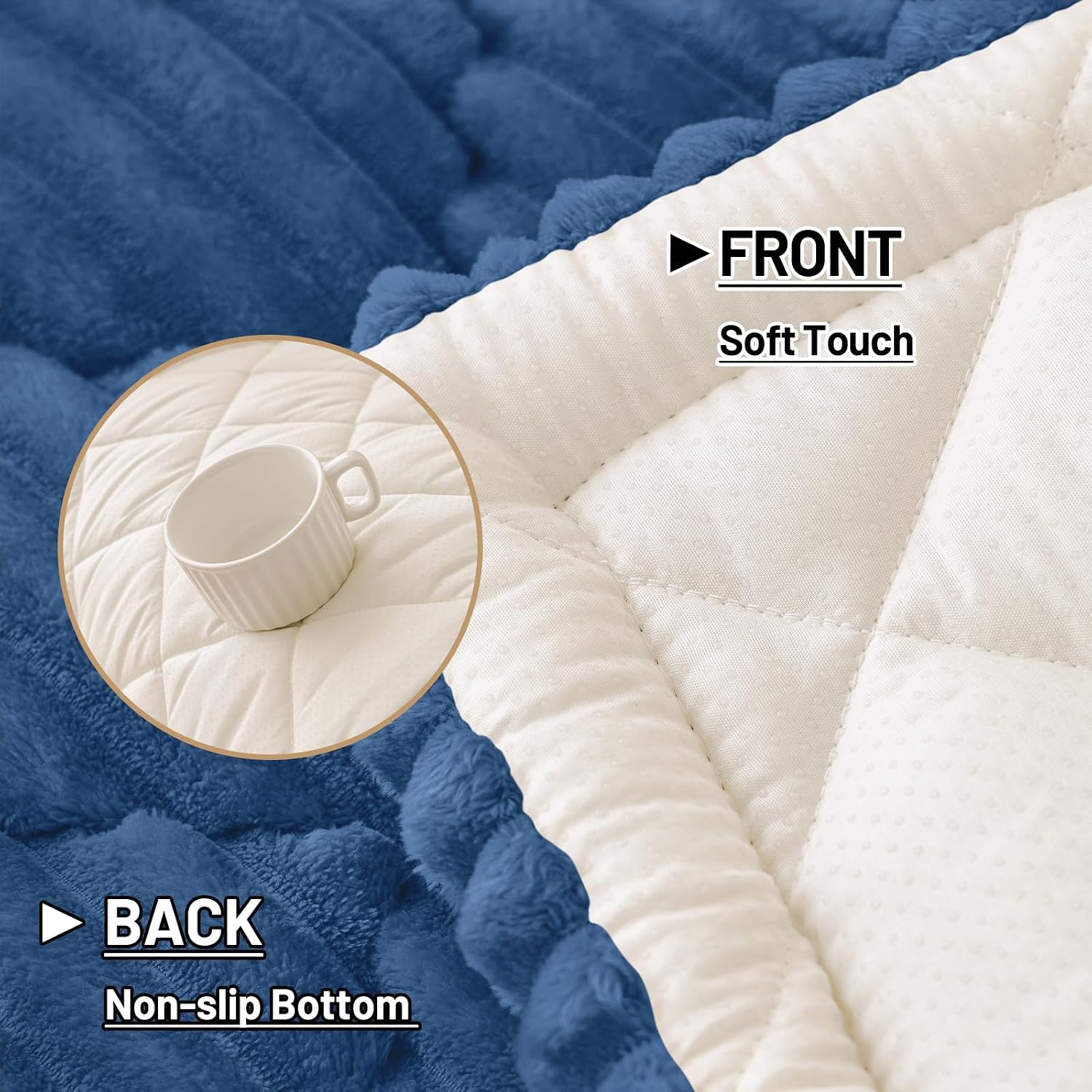 Detalle de Smiry Pet Couch Covers for Dogs (Washable, Non-Slip, Navy 27.6" x 88")