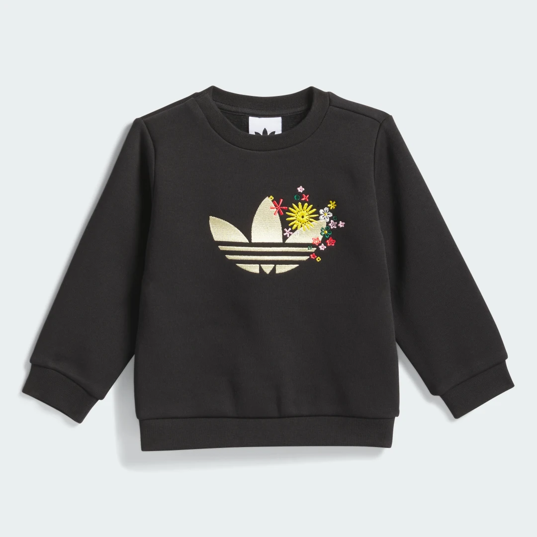 Detalle de Conjunto de cuello redondo adidas Originals x Liberty London en negro