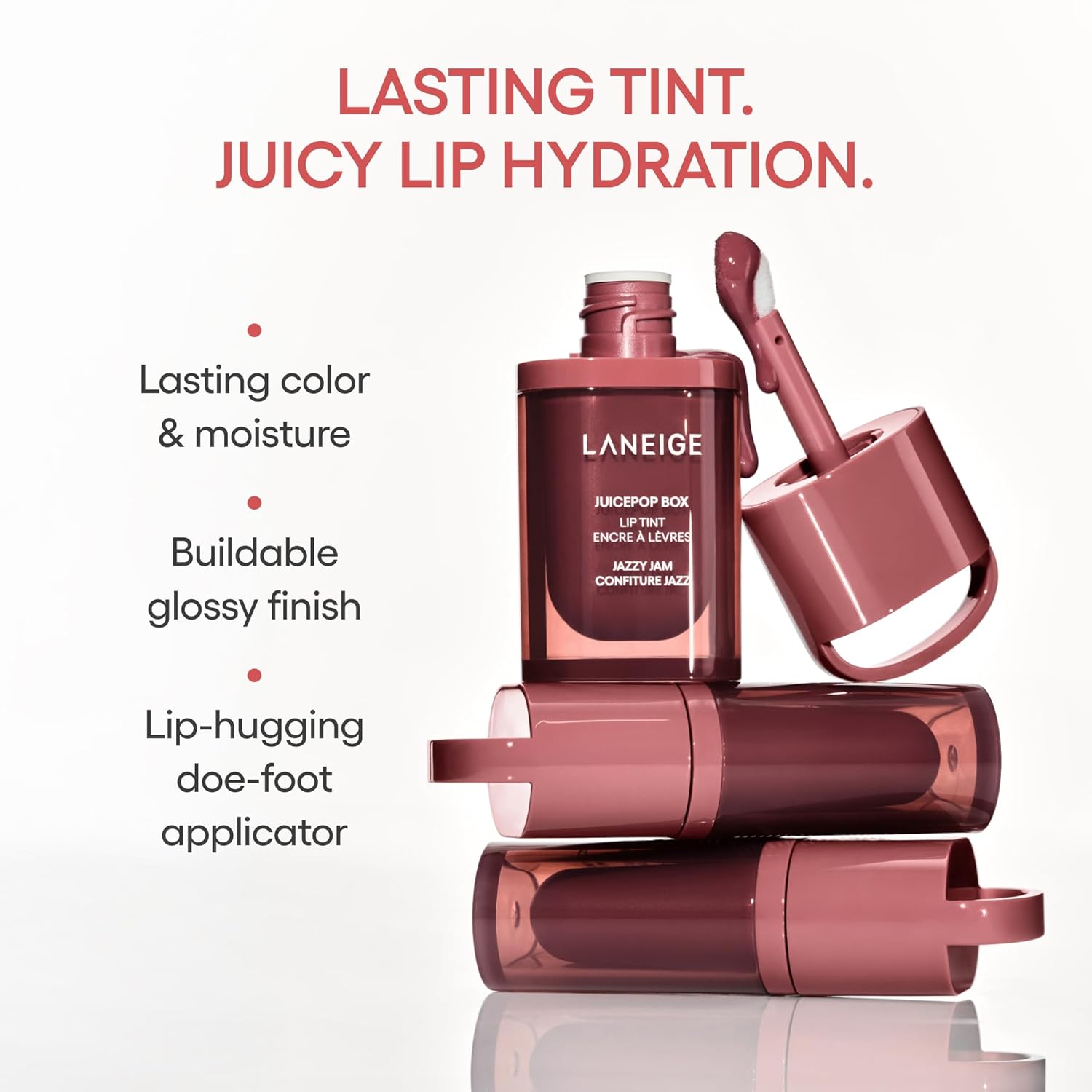 Thumbnail 2 de LANEIGE 007 JuicePop Box Lip Tint, DJ Plum, Buildable Glossy Color