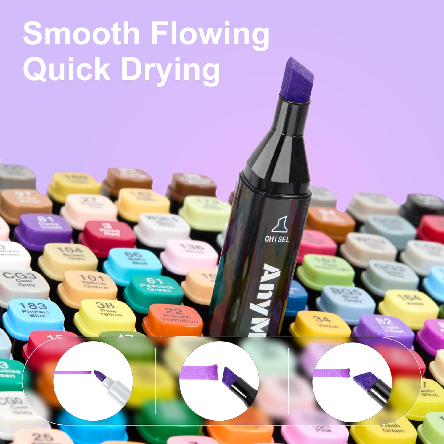 Thumbnail 2 de AnyMark Feutres à alcool, 120 marqueurs ⚙️