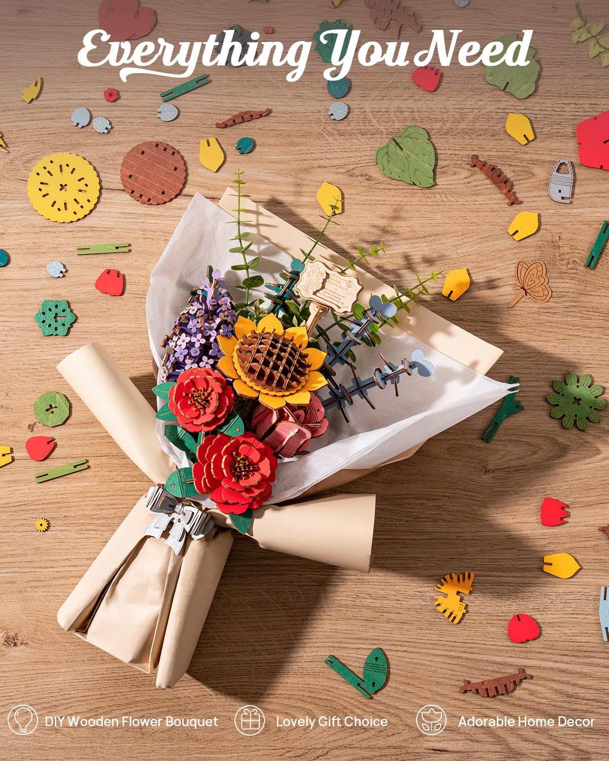 Thumbnail 3 de Rowood TW01H Wooden Flower Bouquet Kit