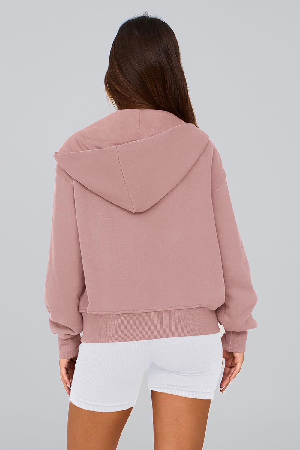 Detalle de PRETTYGARDEN Zip-Up Hoodies for Women — Soft Fleece-Lined, Front-Pocket Long Sleeve Jacket