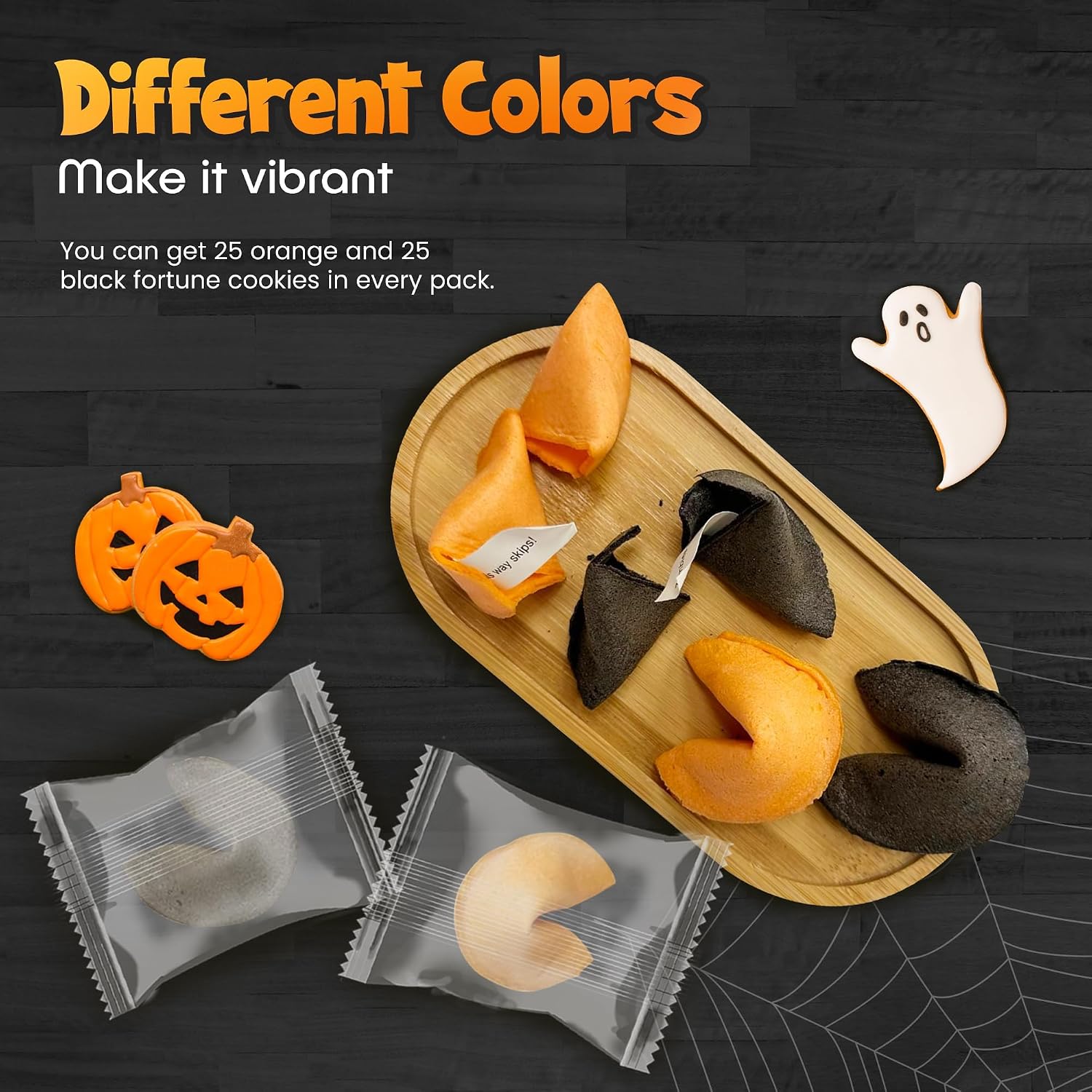 Detalle de 4E's Novelty Halloween Fortune Cookies, 20 Individually Wrapped Treats