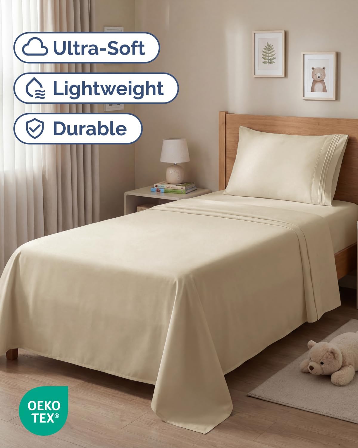 Thumbnail 1 de CGK Unlimited 3-Piece Microfiber Sheet Set (Twin/Single) with Deep Pockets