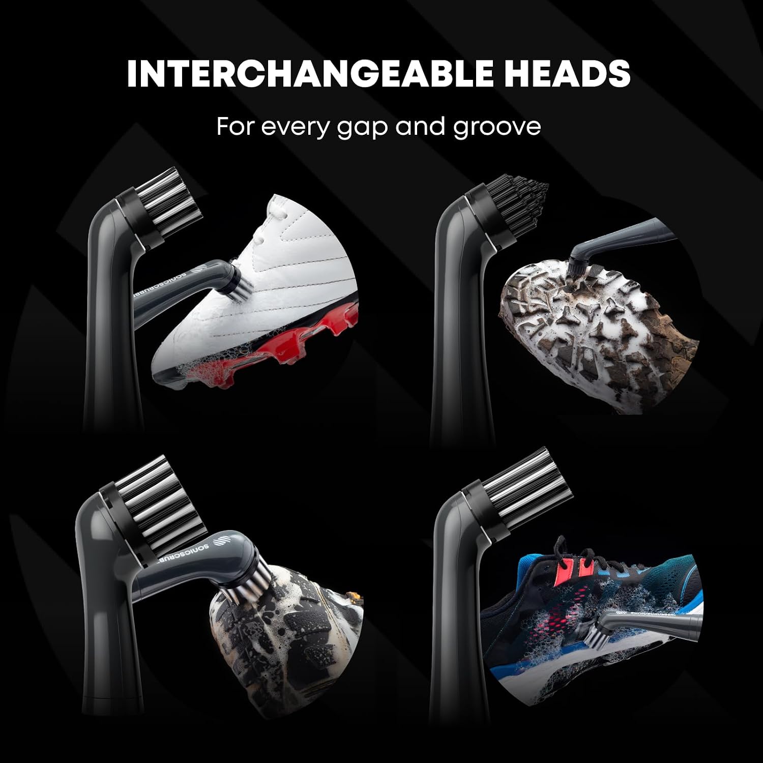 Detalle 2 de SONICSCRUBBER Footwear Cleaner 4-Head Pack