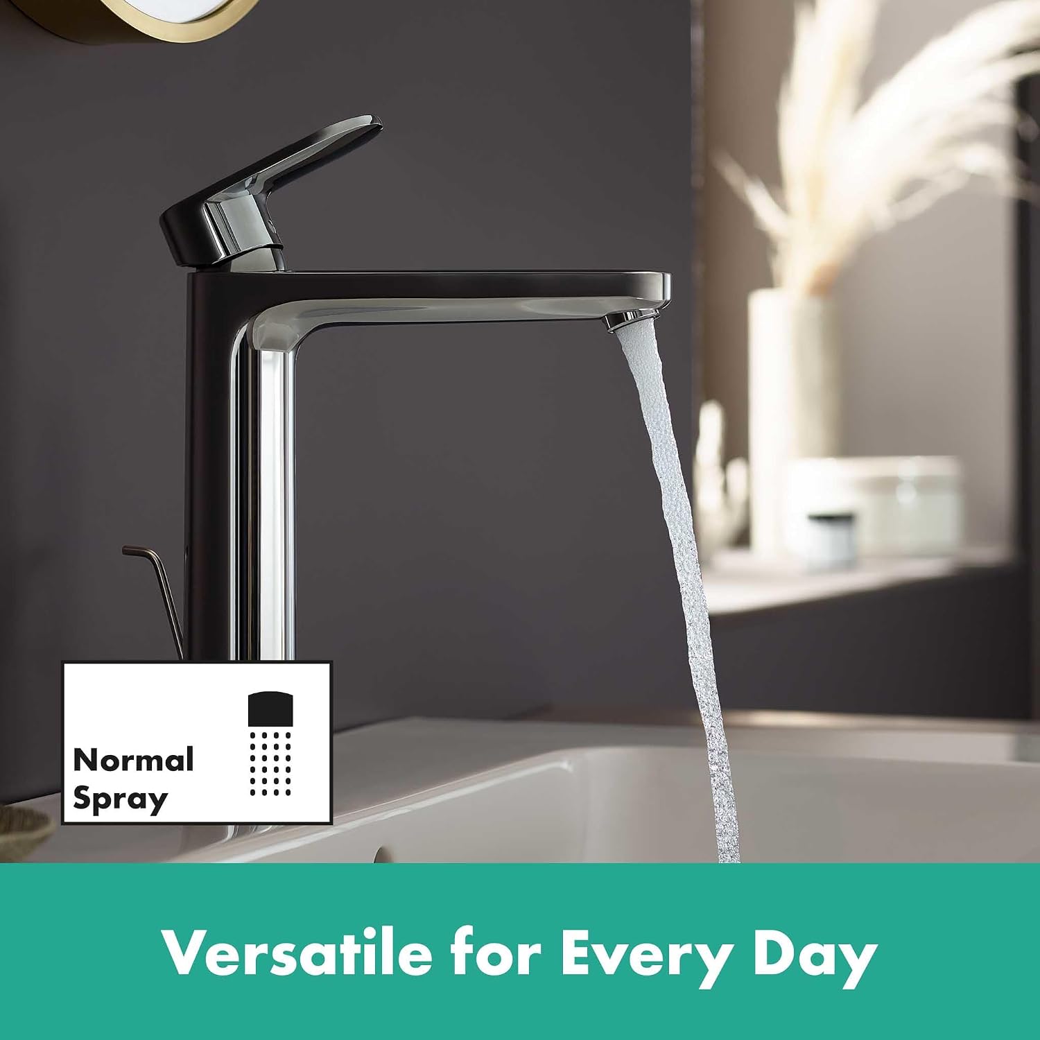 Detalle de Hansgrohe Vernis Blend Waschtischarmatur mit Zugstangen-Ablauf – Chrom, 71552000