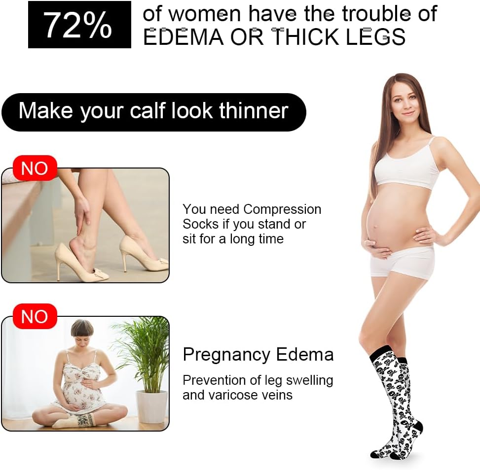Thumbnail 5 de ACWOO 4 Pairs Graduated Compression Socks for All-Day Support