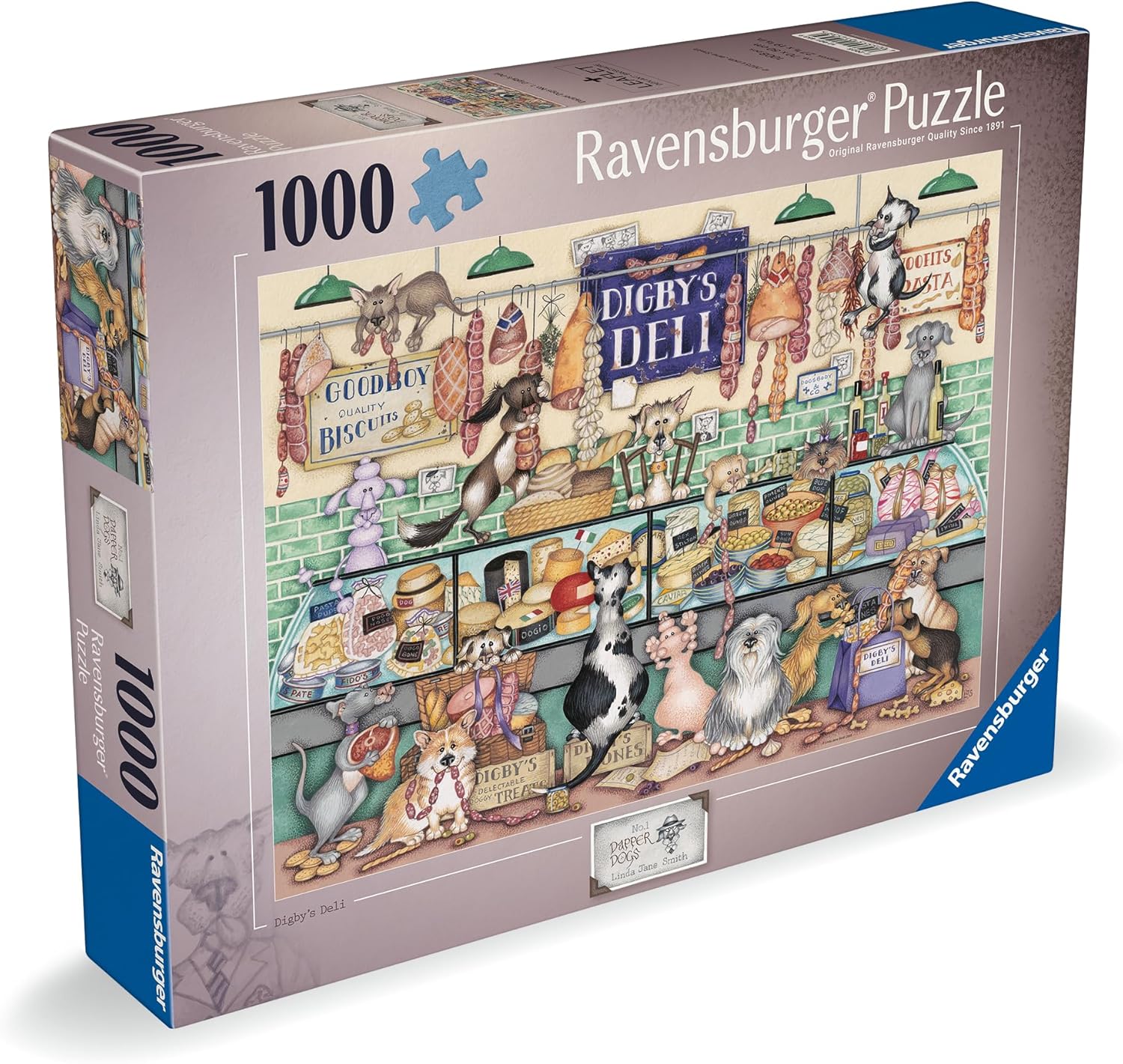 Detalle 2 de Ravensburger Dapper Dogs No.1: Digby’s Deli 1000 Piece Jigsaw Puzzle