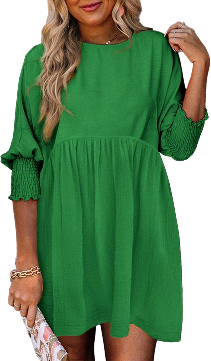 Thumbnail 5 de Dokotoo Women’s Casual Babydoll Tunic Dress with Empire Waist and Tiered Ruffle Hem